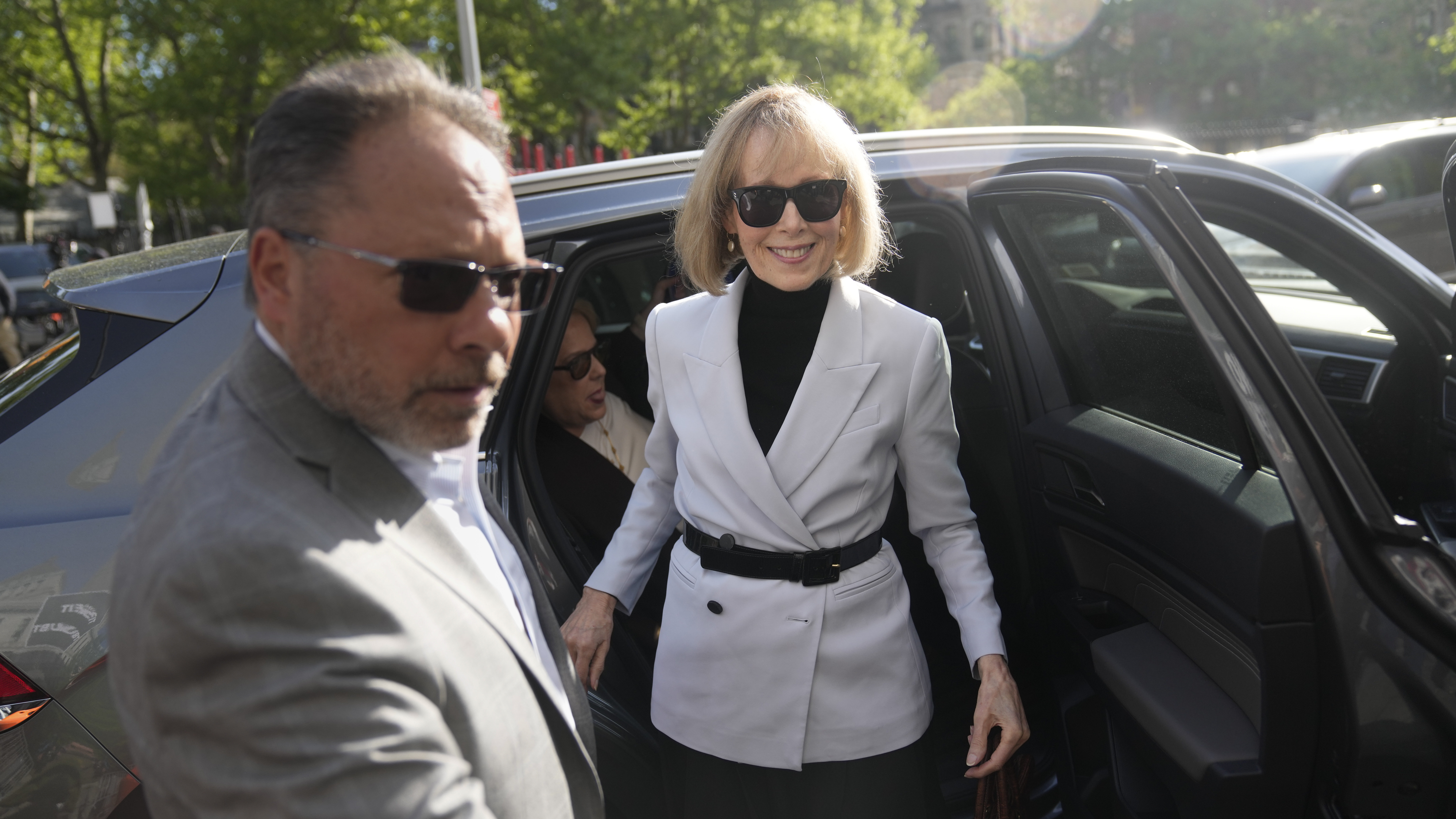 E. Jean Carroll pictured, a jury just awarded her millions in a lawsuit against former president do...