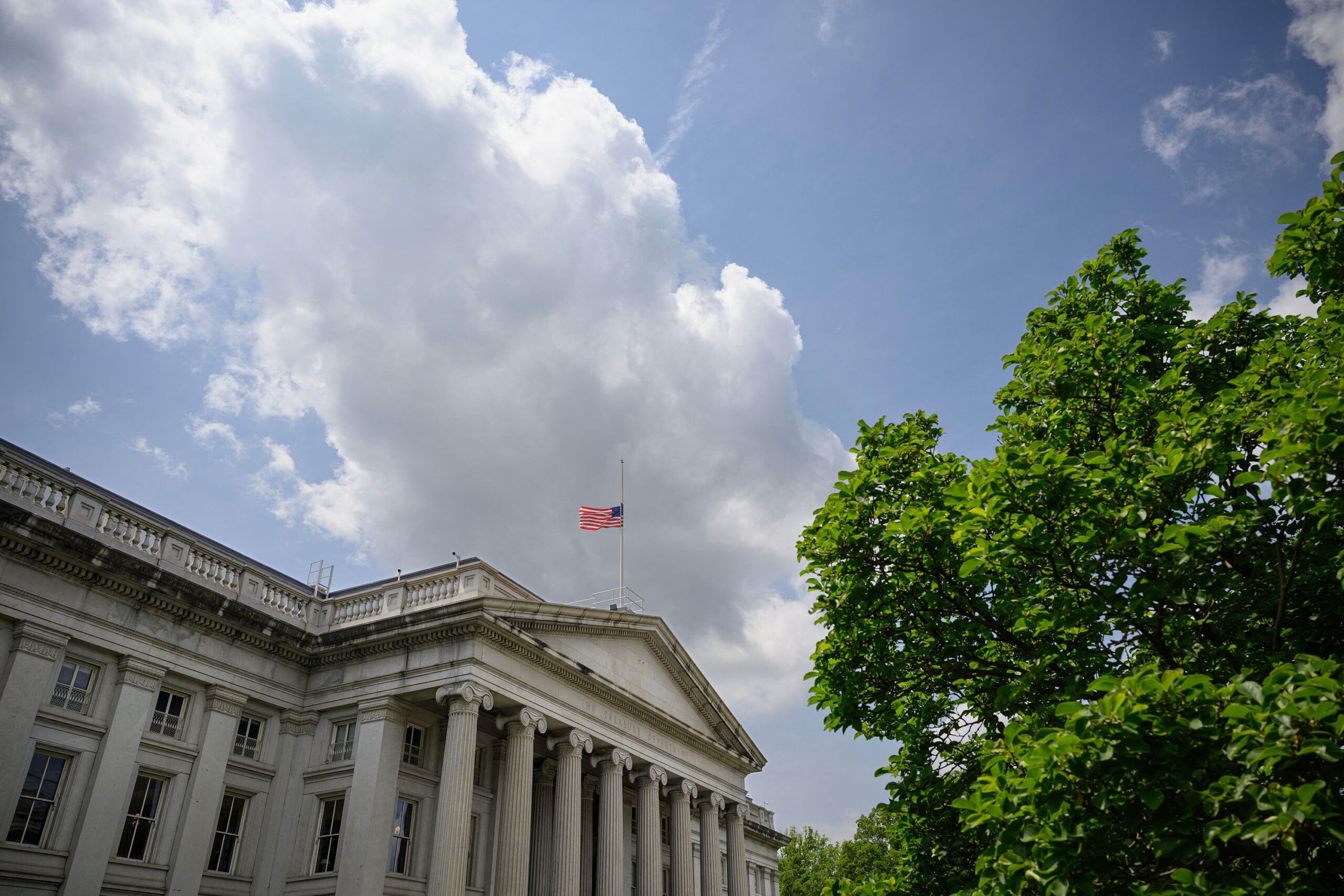 The US Treasury Department is seen here in Washington, DC, on May 8. President Joe Biden has resurf...