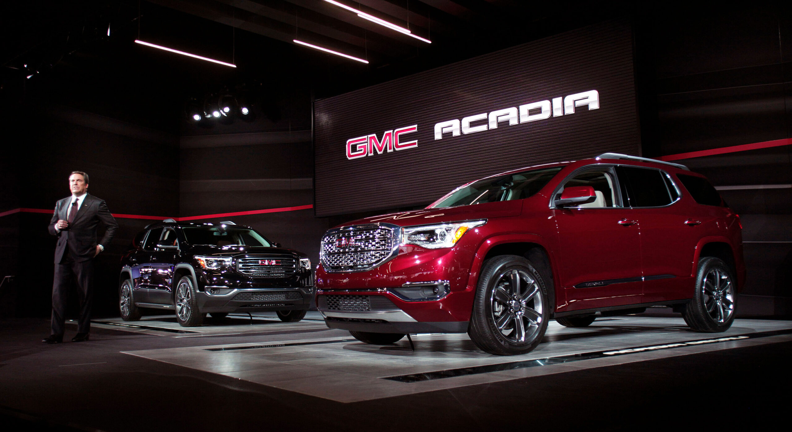 2017 GMC Acadia crossover SUVs are revealed at the 2016 North American International Auto Show in J...