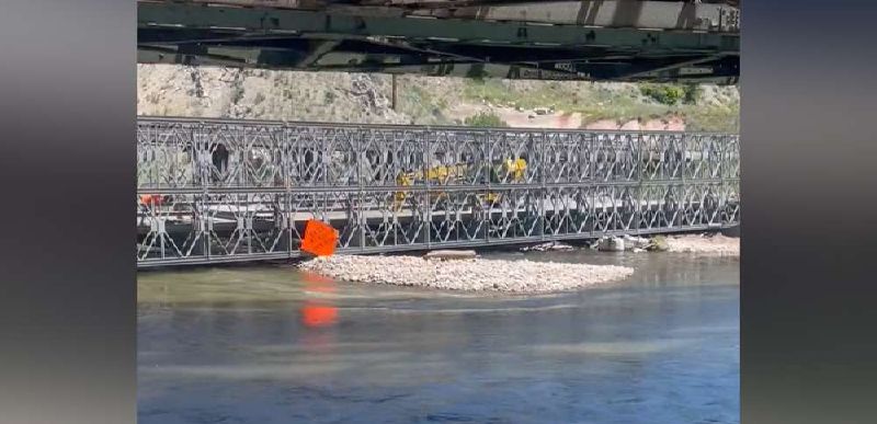 The height of a temporary bridge on the Weber River is raising safety concerns. (Shelby Lofton, KSL...