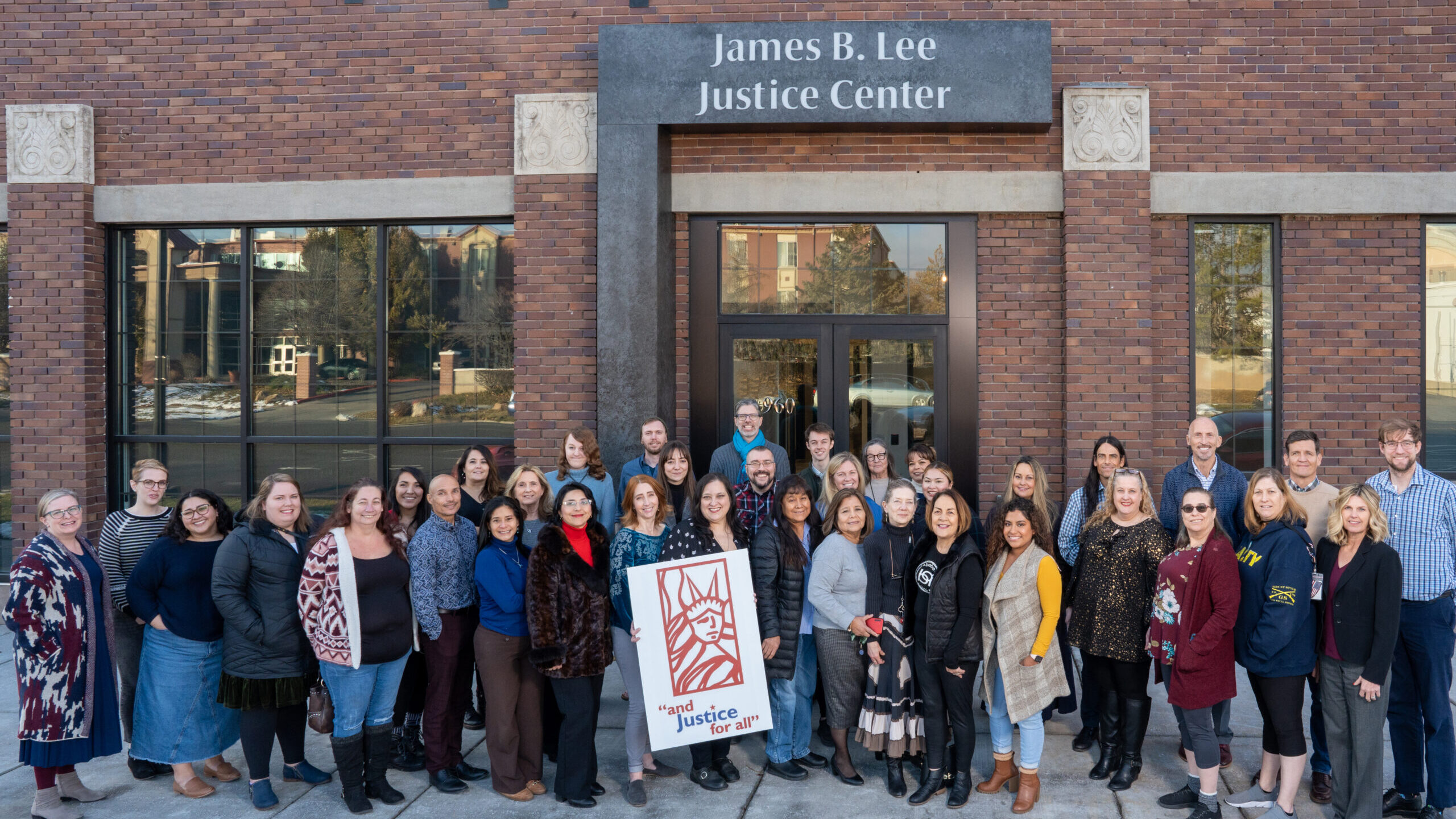 The staff of the new James B. Lee Justice Center...