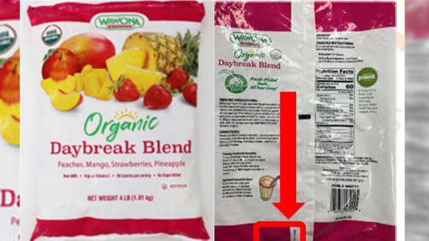 A voluntary recall was issued by Wawona Frozen Foods on their Organic DayBreak Blend frozen fruit p...