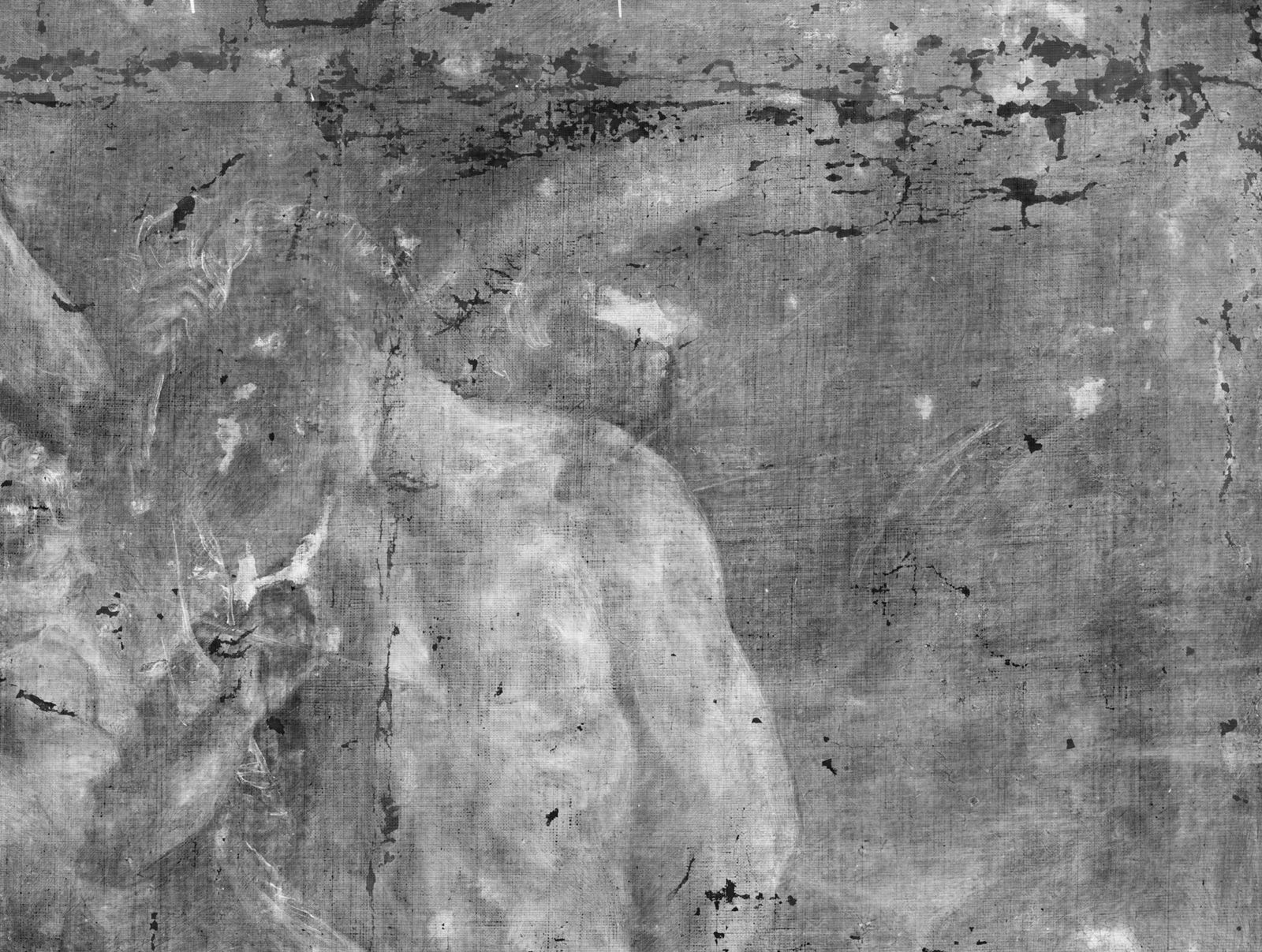 X-Ray analysis revealed Rubens' changes to the painting....