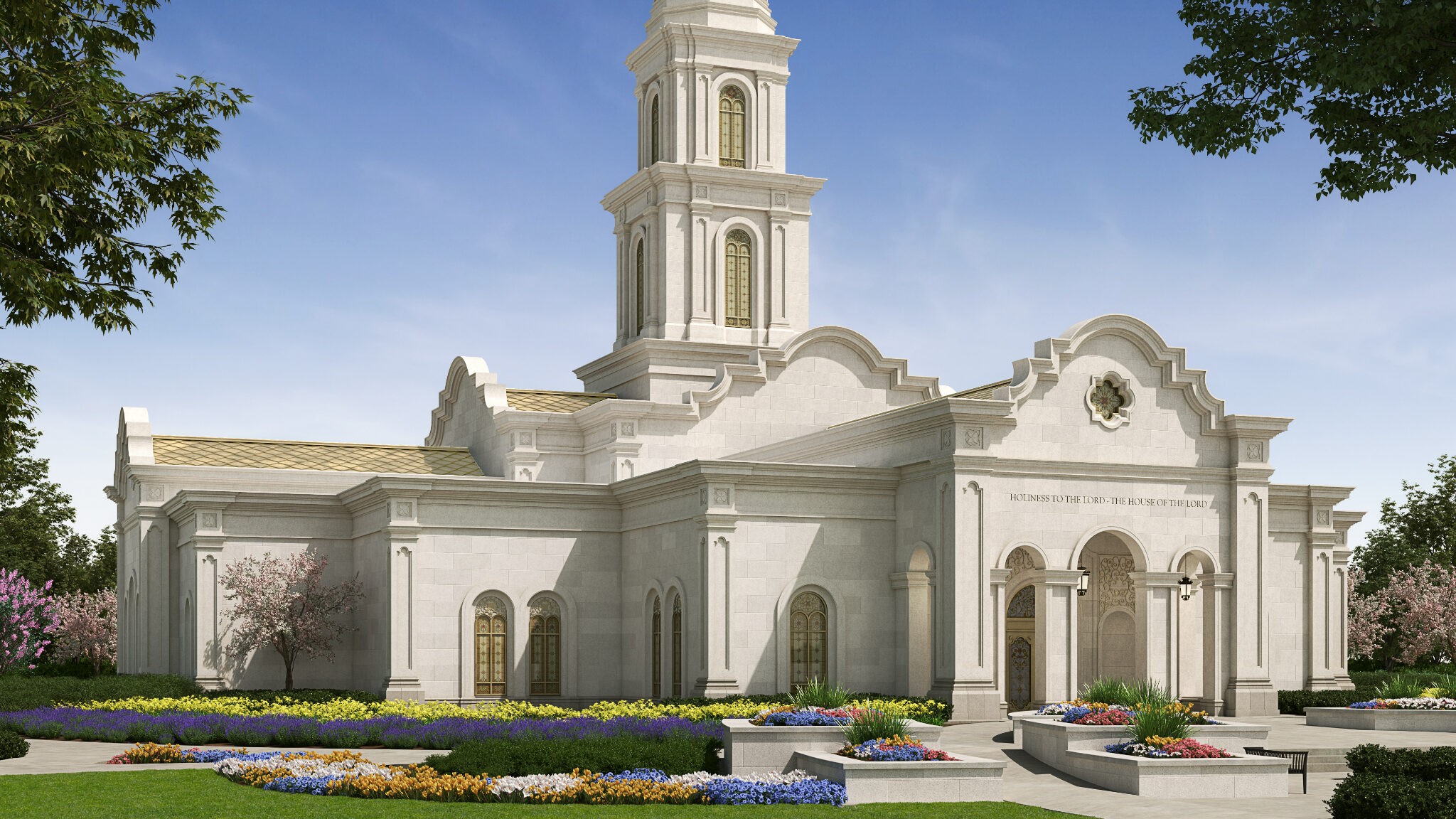 An exterior rendering of the Fort Worth Texas Temple. Photo credit: The Church of Jesus Christ of L...