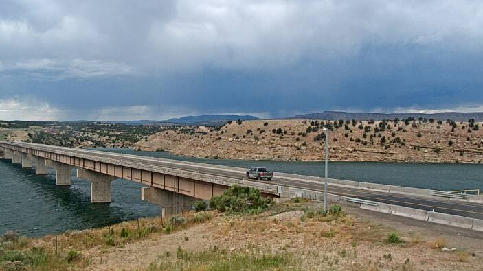 An image taken on July 24, 2023 of stormy conditions by Starvation Reservoir. 
(NWS Salt Lake)...