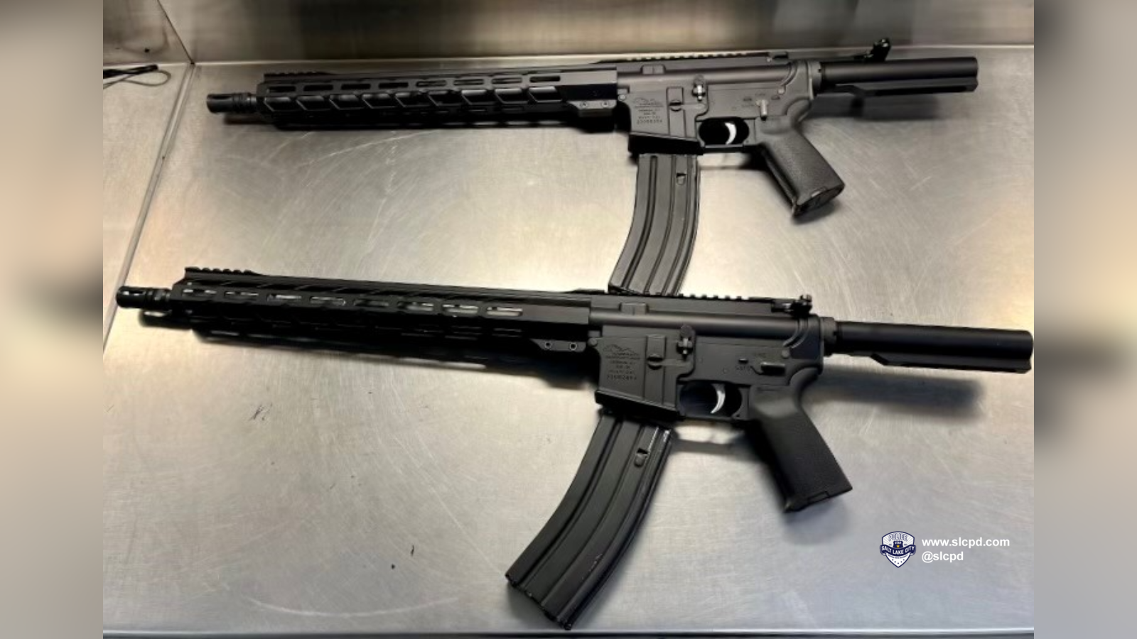 Salt Lake City police said they arrested two men for illegal possession of a firearm and recovered ...
