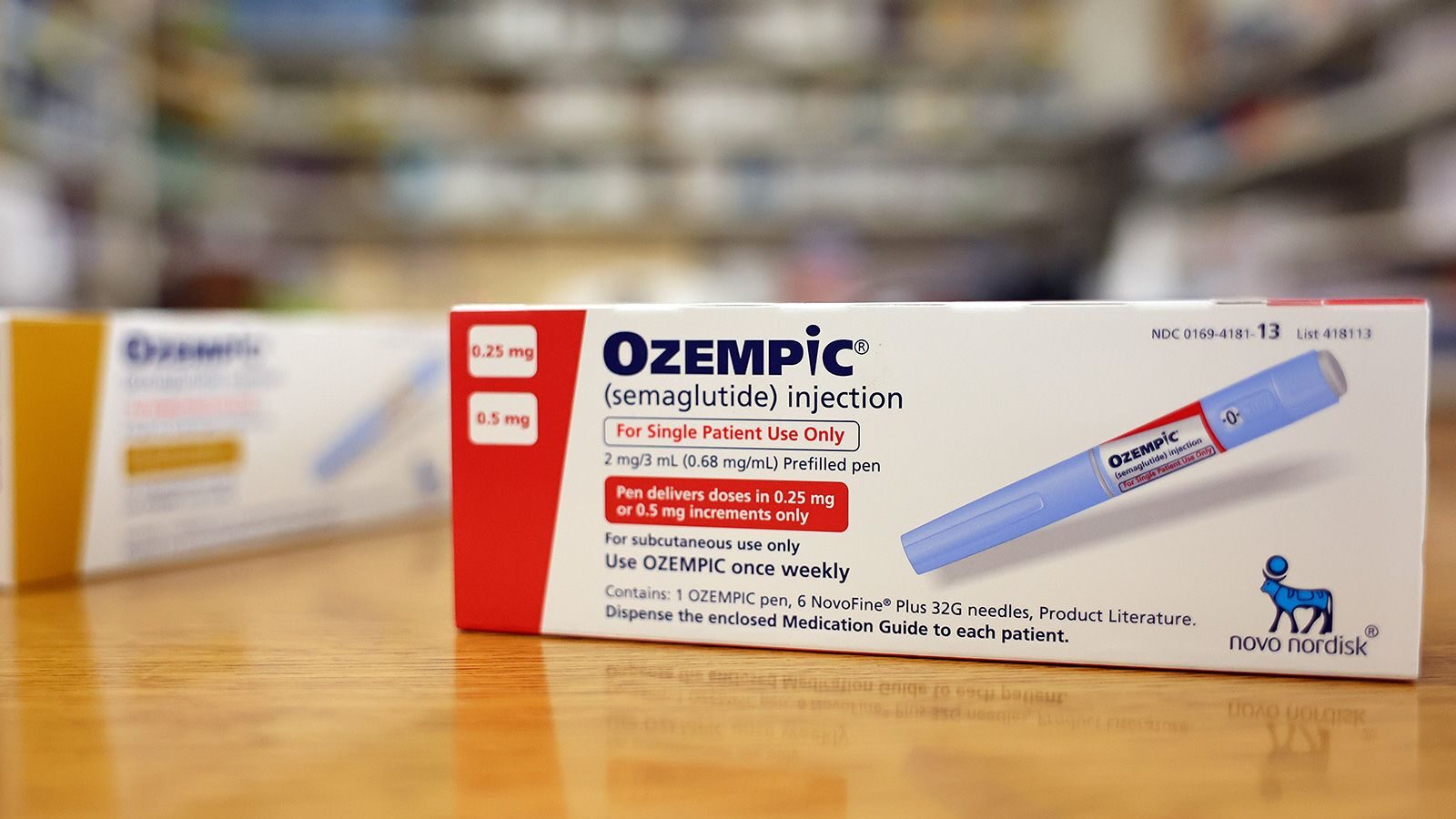 Boxes of the diabetes drug Ozempic are seen here on April 17 in Los Angeles. The European Medicines...