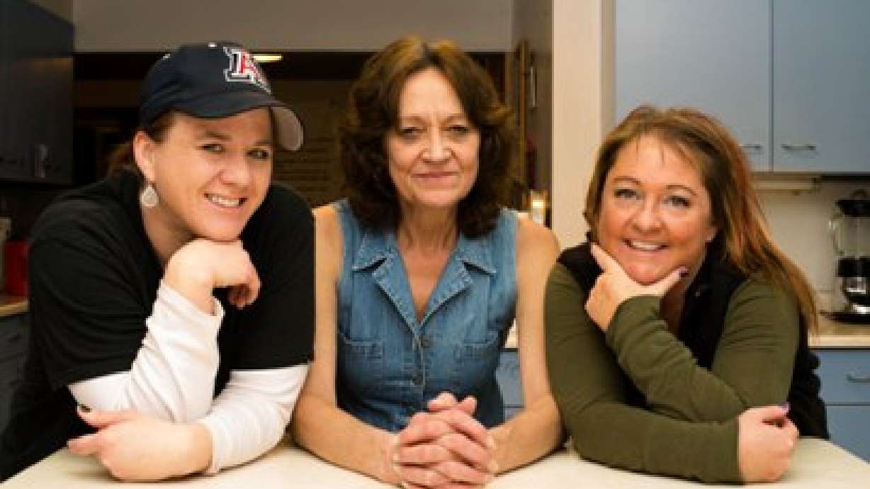 Past residents of the Women's Retreat House pose at the addiction recovery center. The Retreat Hous...