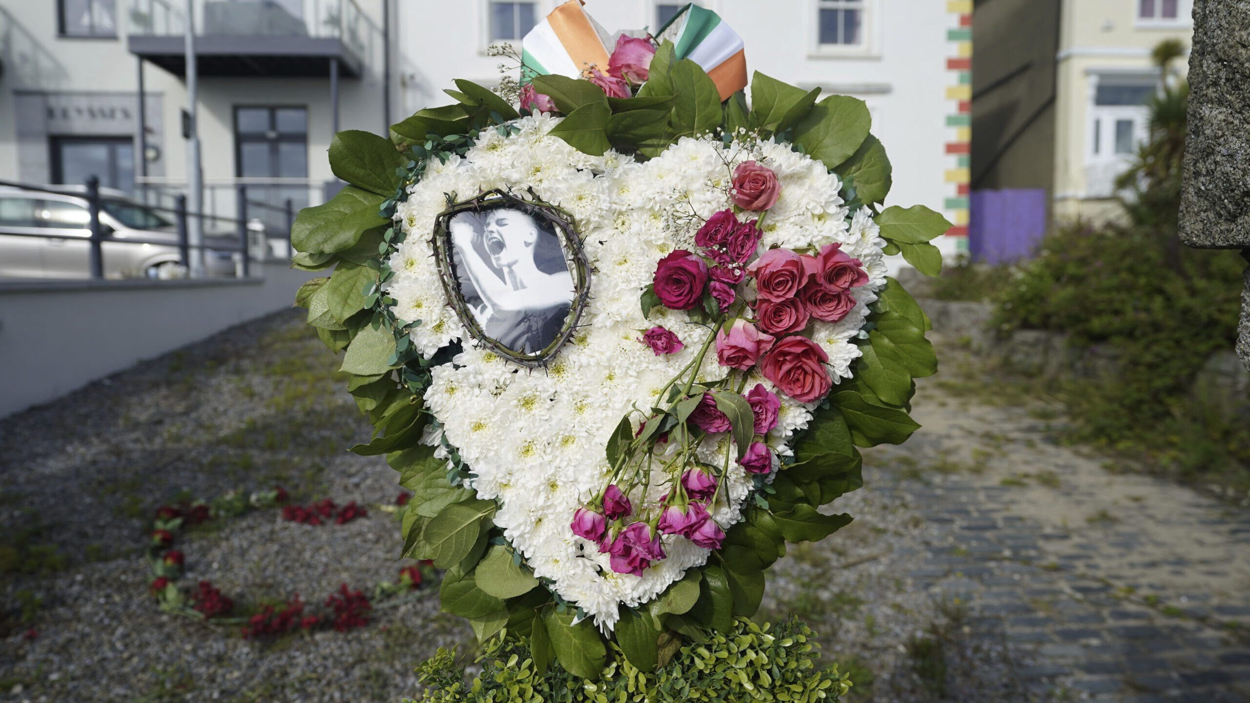 Floral tributes left outside the former home of Sinead O'Connor ahead of the late singer's funeral,...