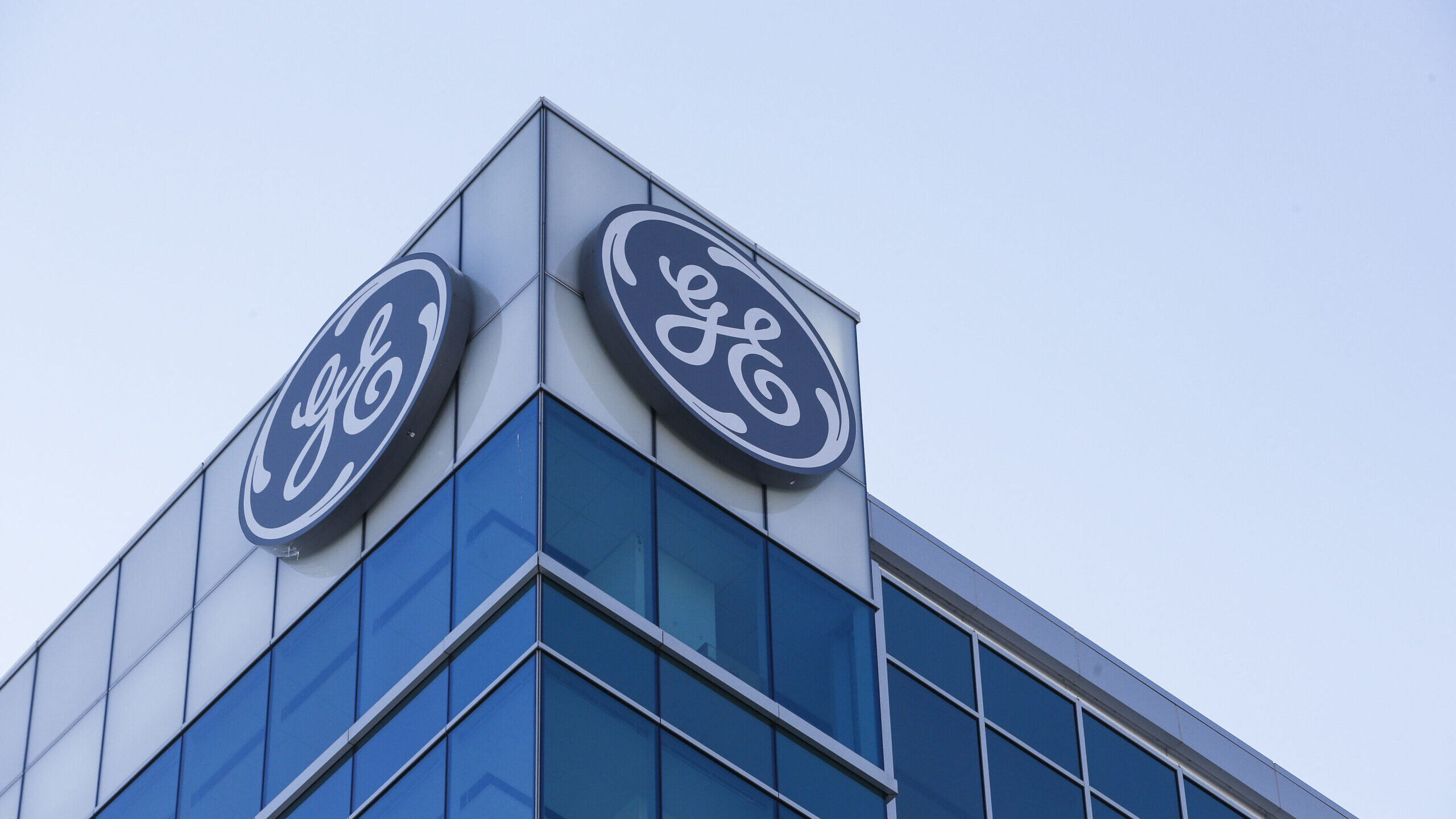 FILE - The General Electric logo is displayed at the top of their Global Operations Center, Tuesday...