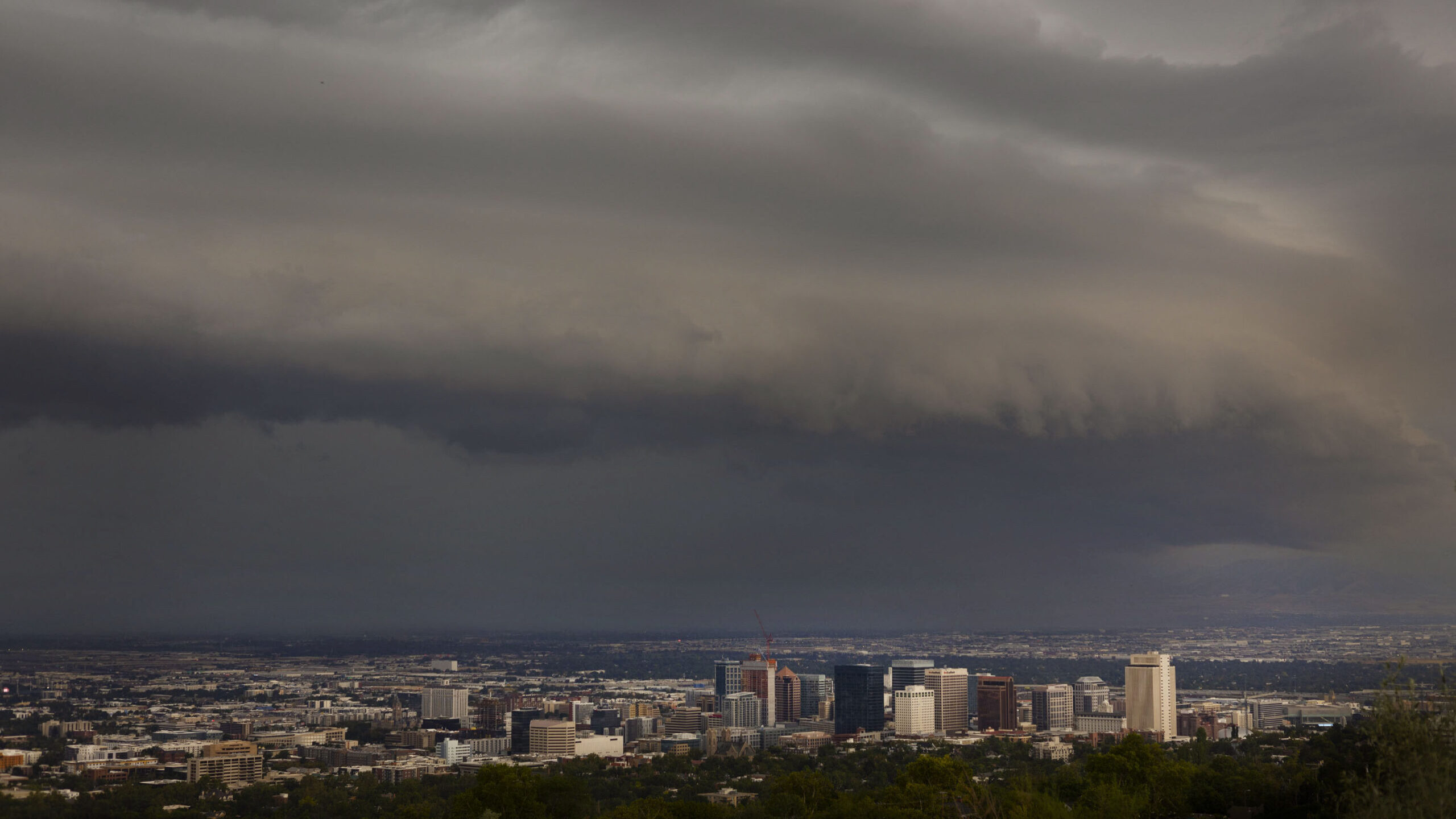 Image of storm moving across Salt Lake City on Wednesday, August 2. All the water that Utah has see...