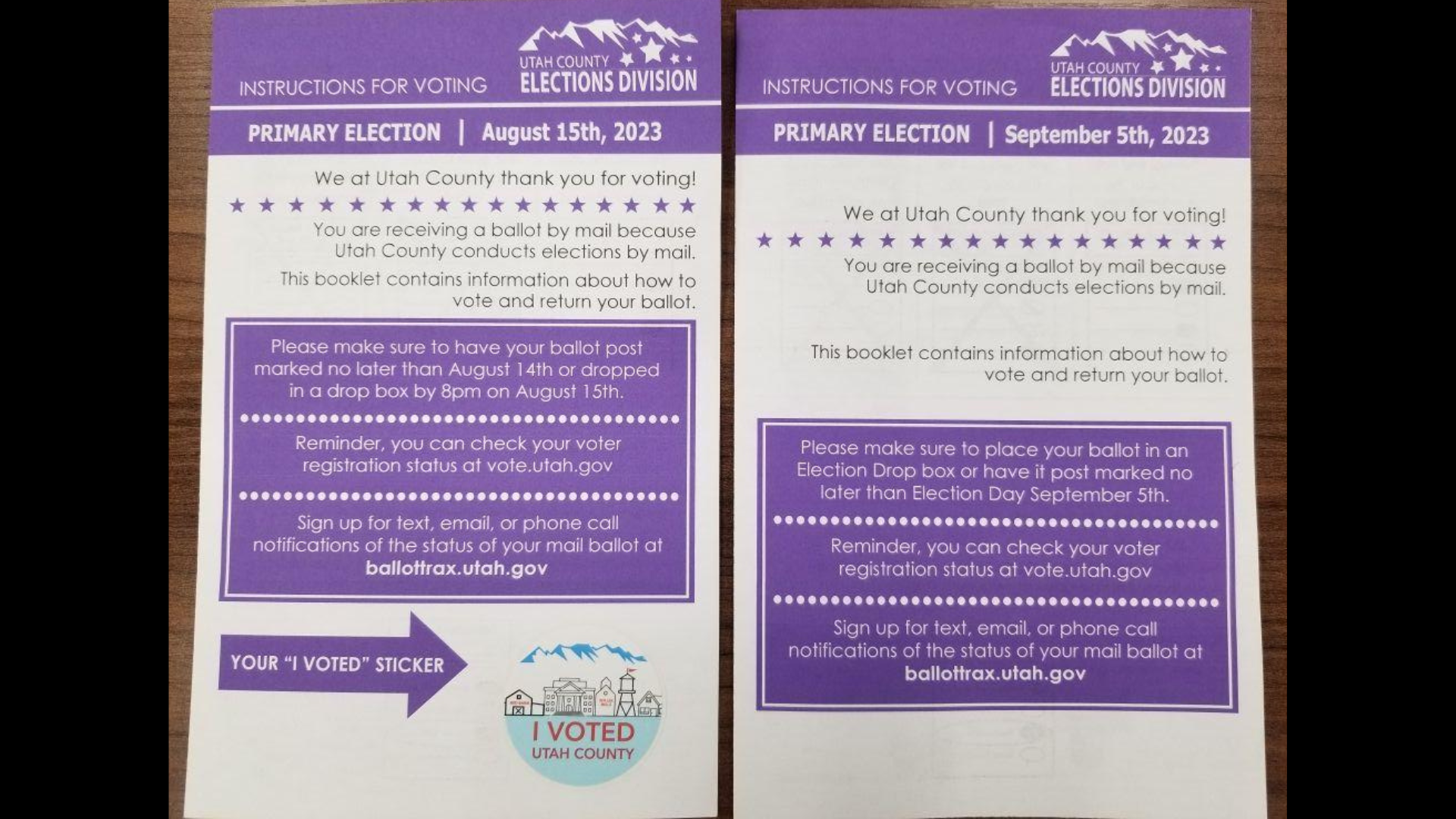 Image of ballots sent to some Utah County voters, ahead of the special election to replace Rep. Chr...