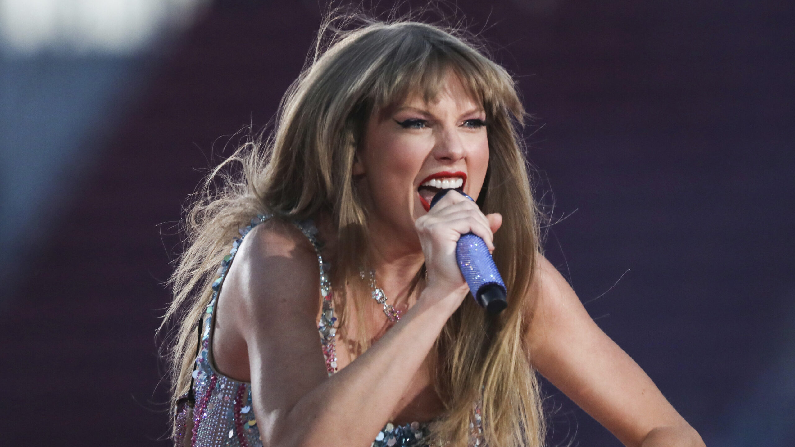 FILE - Taylor Swift performs at Levi's Stadium in Santa Clara, Calif. Friday, July 28, 2023. Califo...