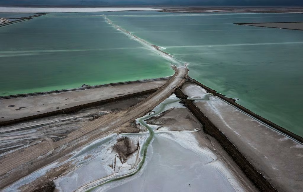 (Leah Hogsten | The Salt Lake Tribune) Aerial photographs of Compass Minerals in Ogden, April 11, 2...