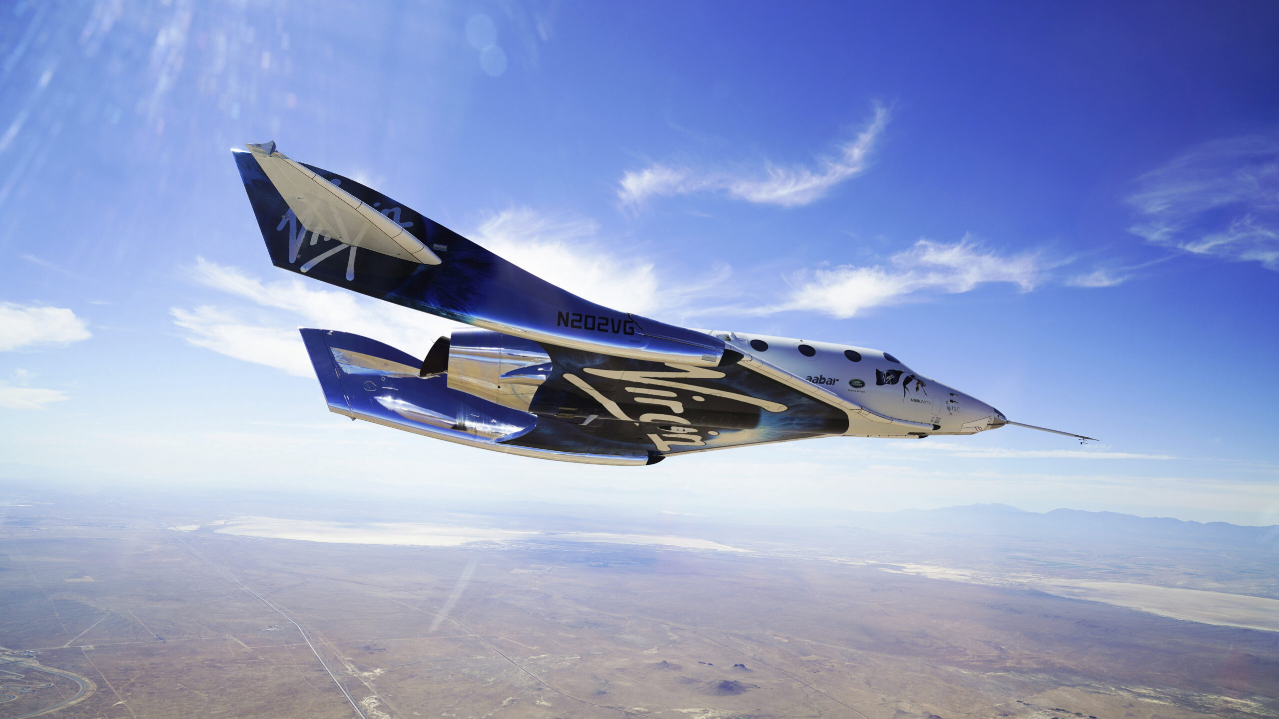 File photo of Virgin Galactic's VSS Unity spacecraft, flying during a supersonic flight test in 201...