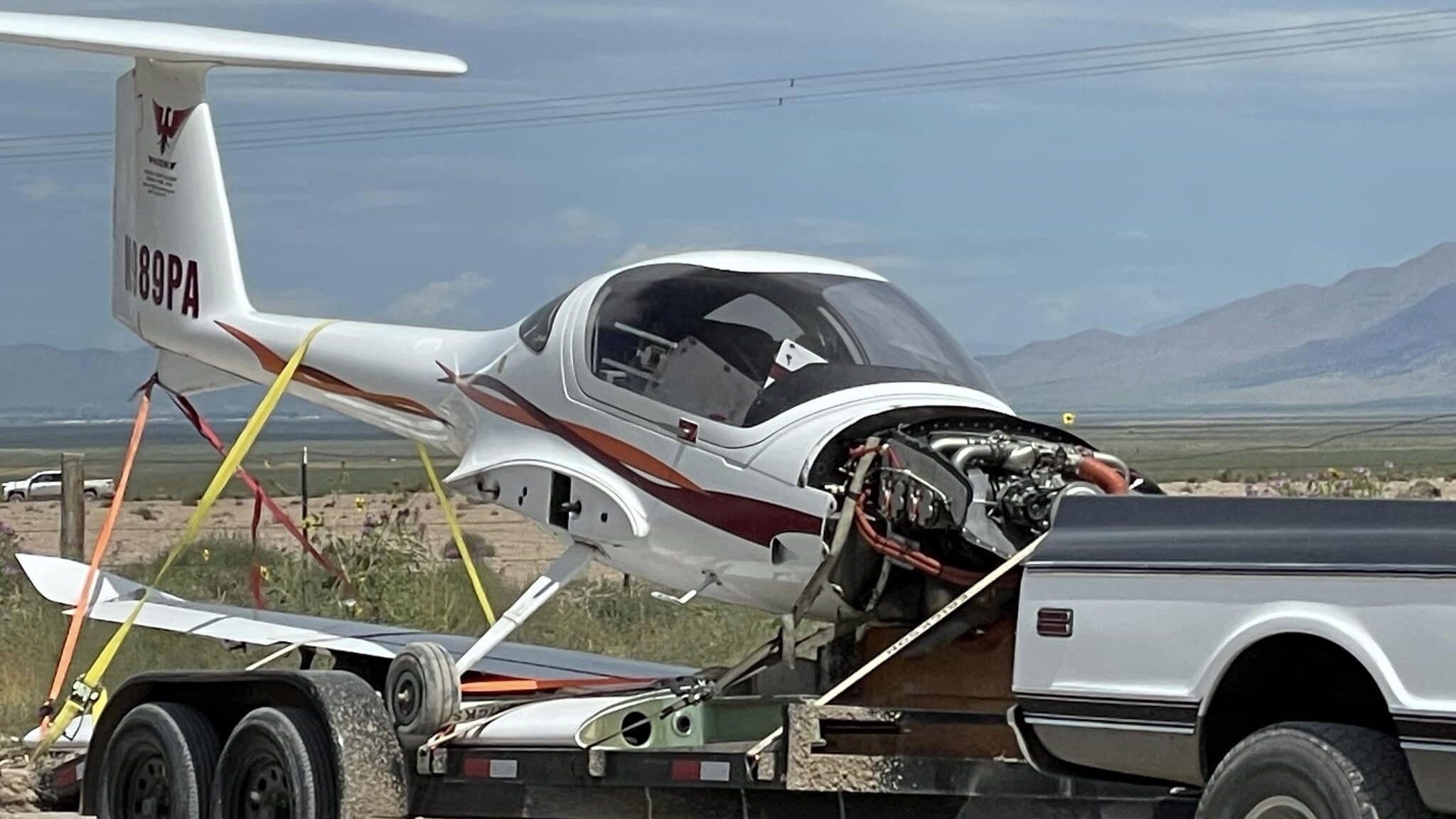 Image of the small airplane that crashed in Utah County on Wednesday. Two people were aboard, but t...
