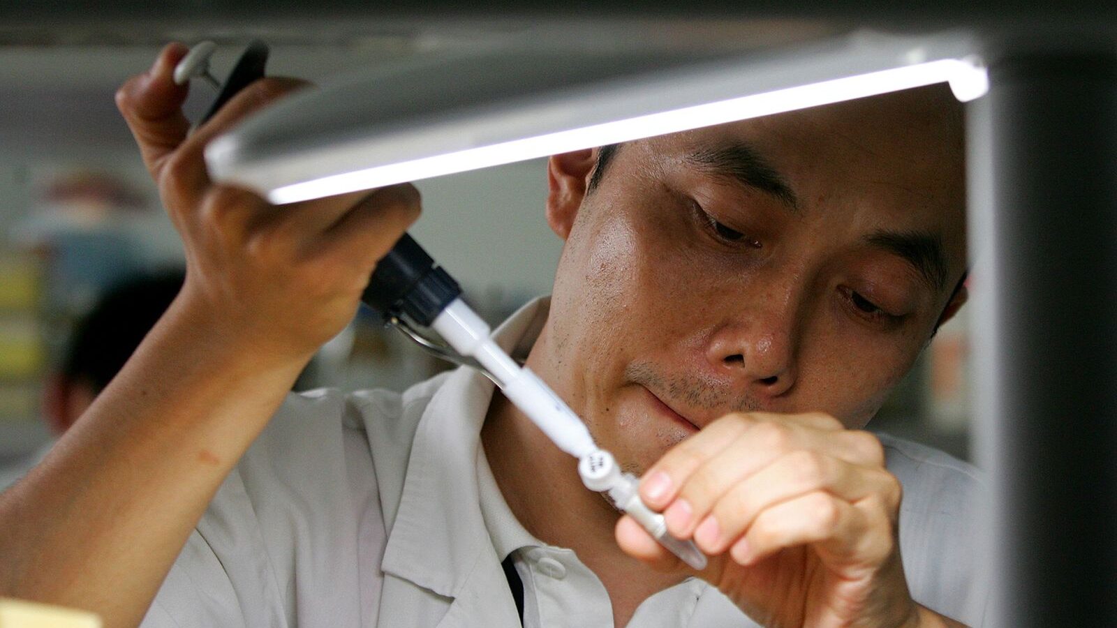 A Chinese scientist works at a medical genetics laboratory  at the Central South University in Chan...