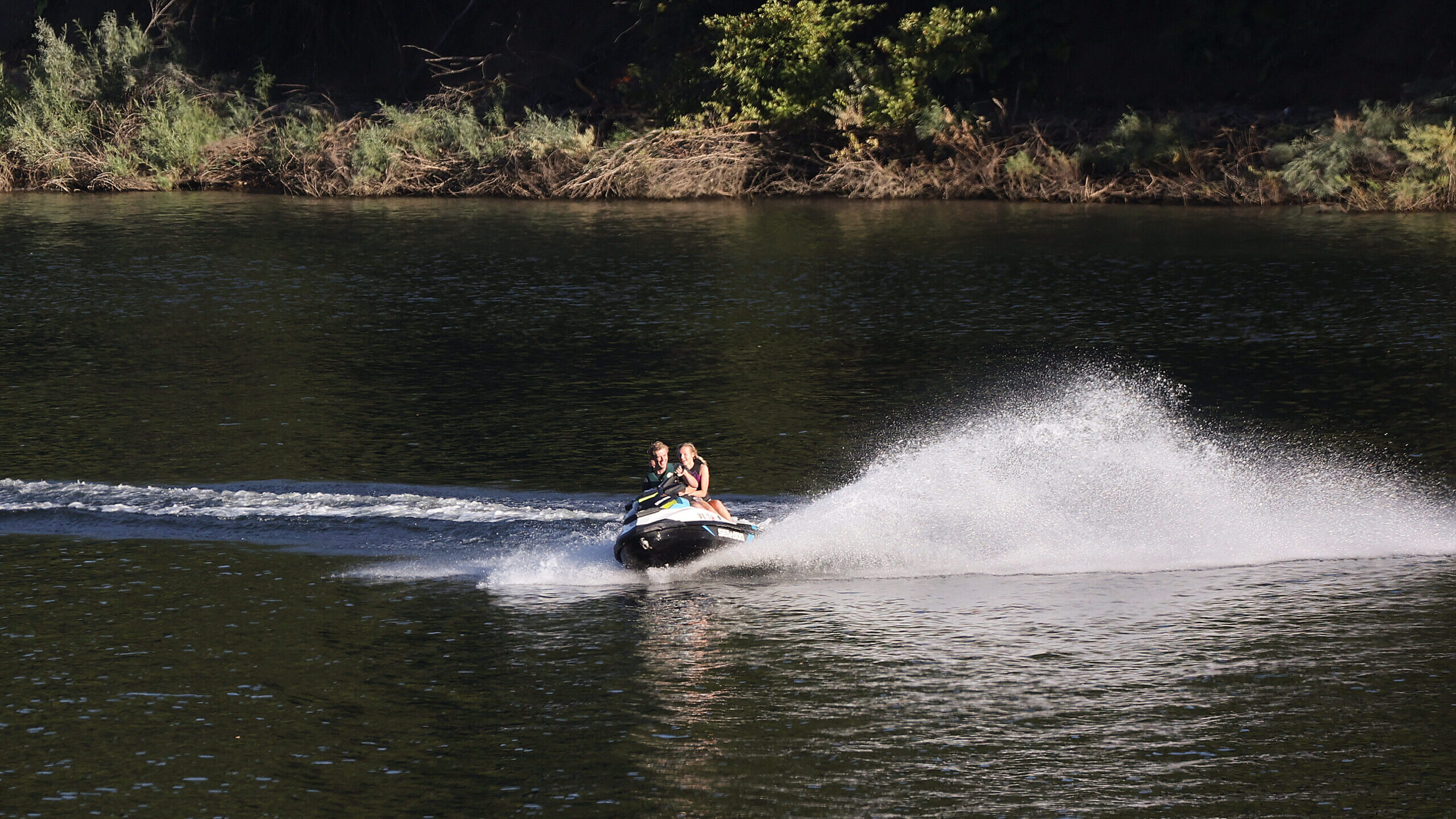 Image of jetskiers on Pineview Reservoir in Weber County in August, 2023. As the end of Utah's wate...