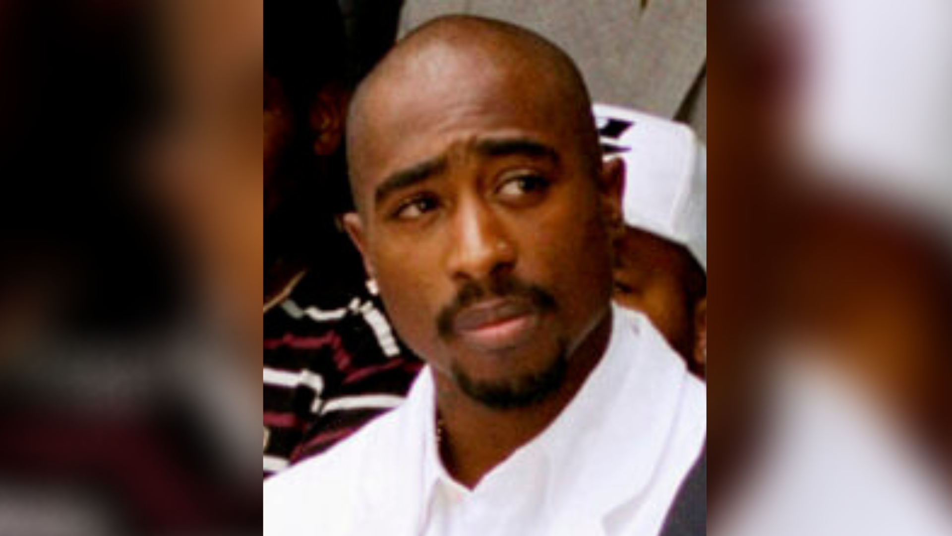 Image of rapper Tupac Shakur at a voter registration event in South Central Los Angeles, Aug. 15, 1...