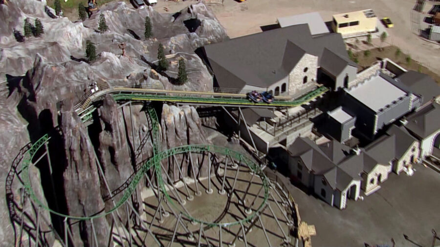 The construction of the upcoming Lagoon ride, Primordial. (KSL TV)...