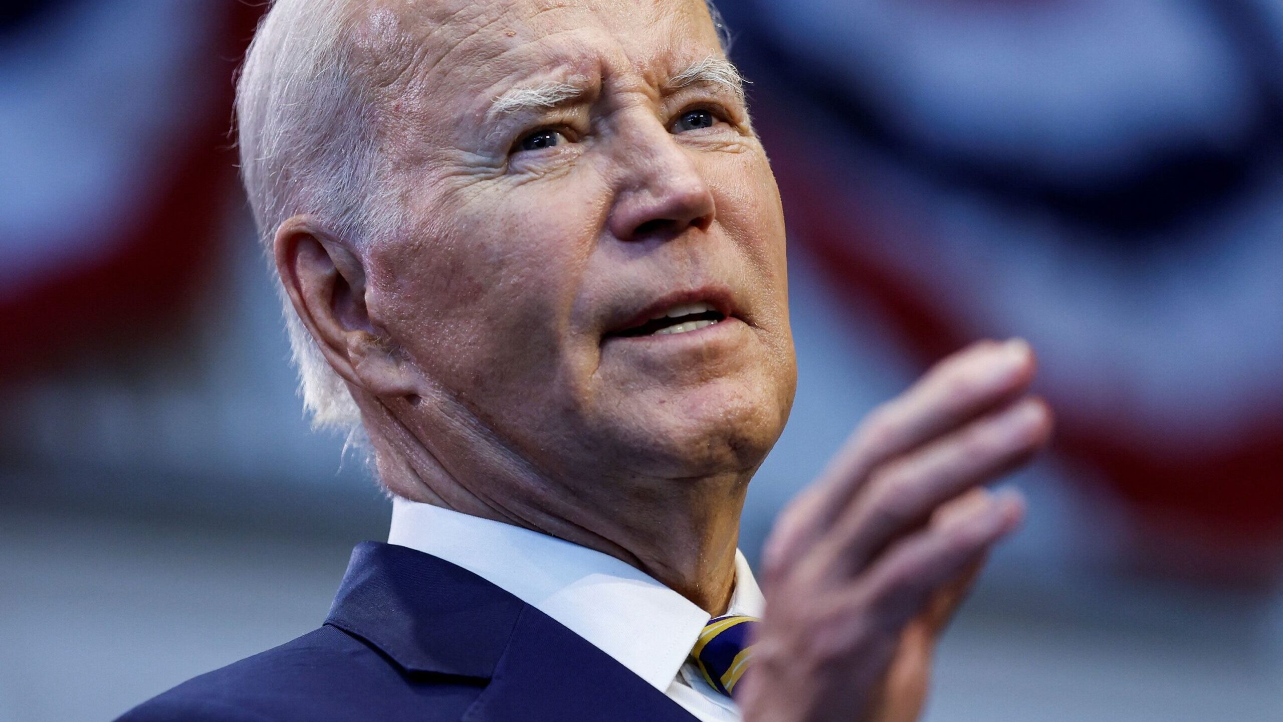 U.S. President Joe Biden delivers remarks on his economic agenda at Prince George's Community Colle...