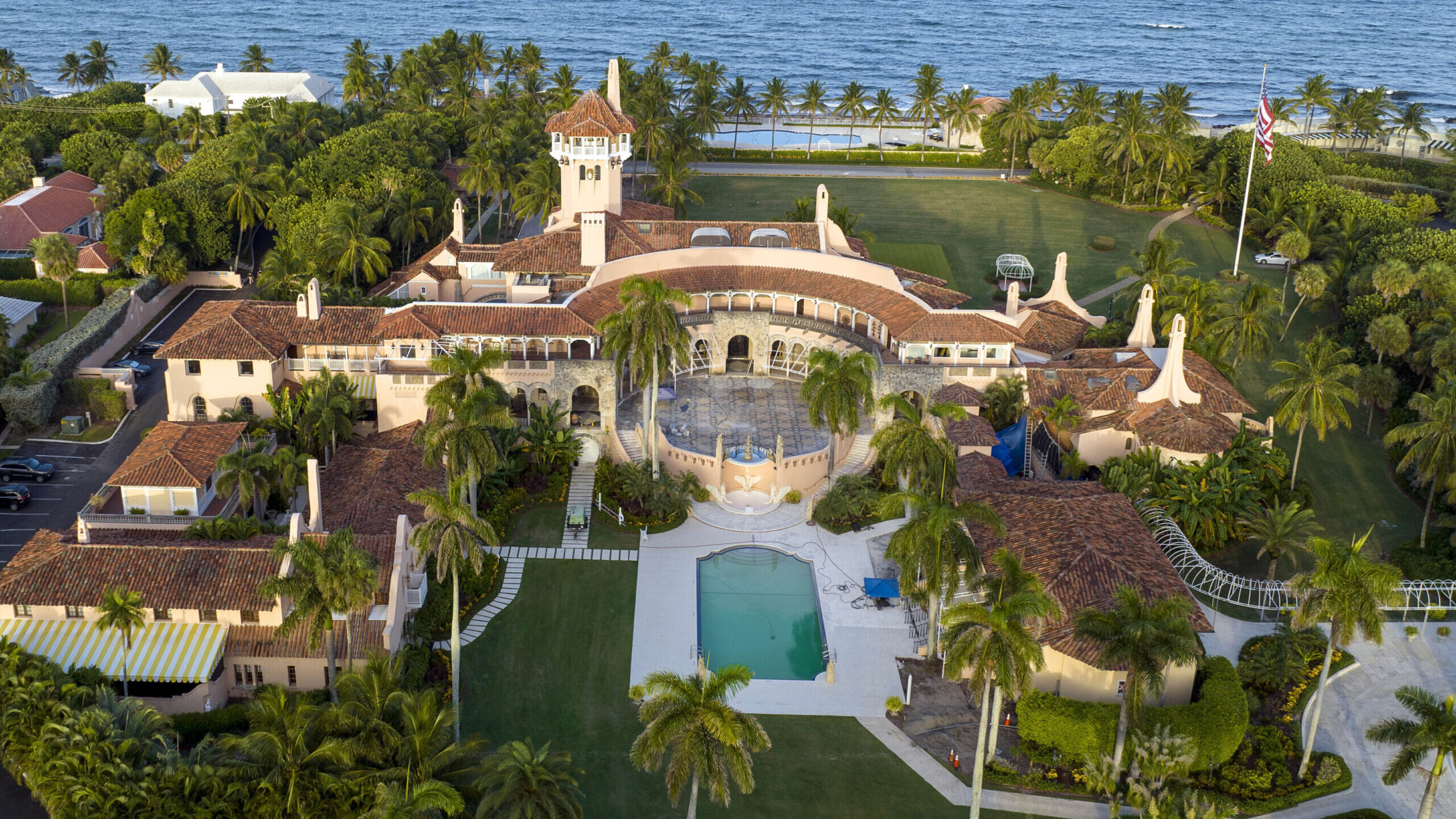An aerial view of former President Donald Trump's Mar-a-Lago estate is seen Aug. 10, 2022, in Palm ...