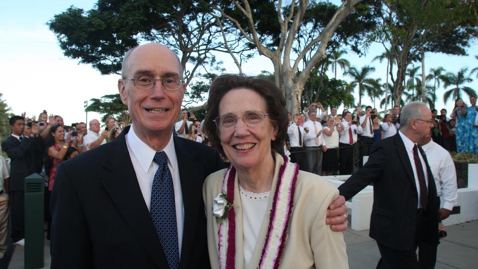 President Henry B. Eyring, first counselor in the First Presidency, and his wife, Kathleen Johnson ...