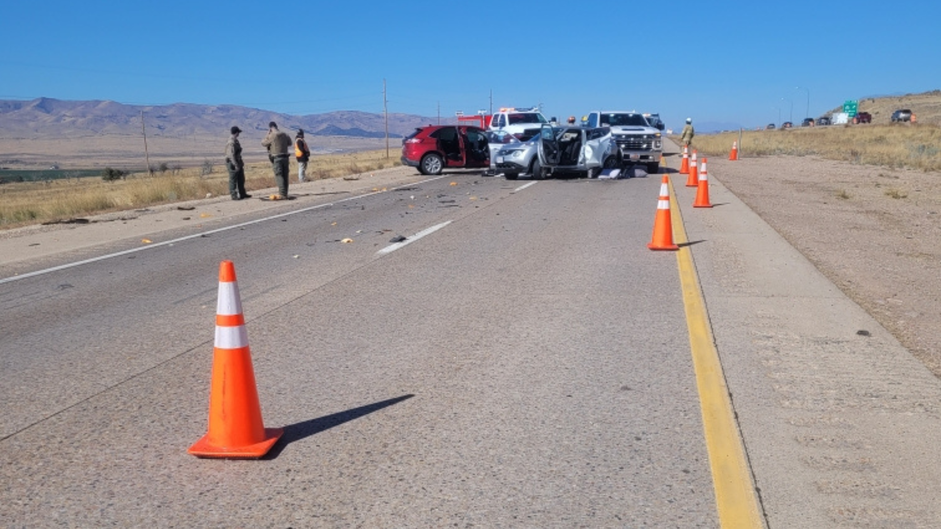 The Utah Highway Patrol said a person was killed on Sunday in a multi-car pileup on southbound I-15...