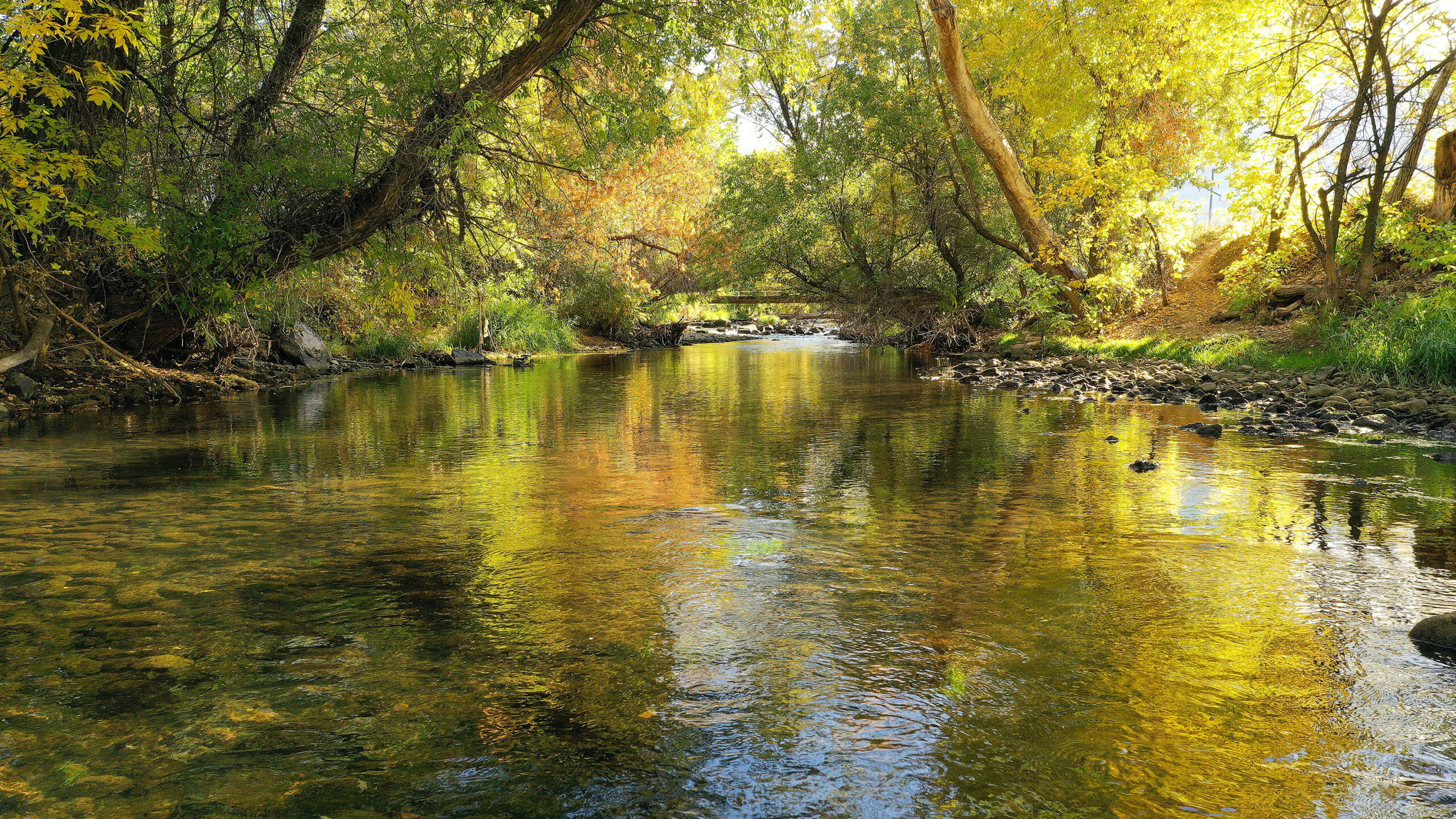 The fall colors reflect in the Ogden River. Legislative discussions are underway to protect riparia...