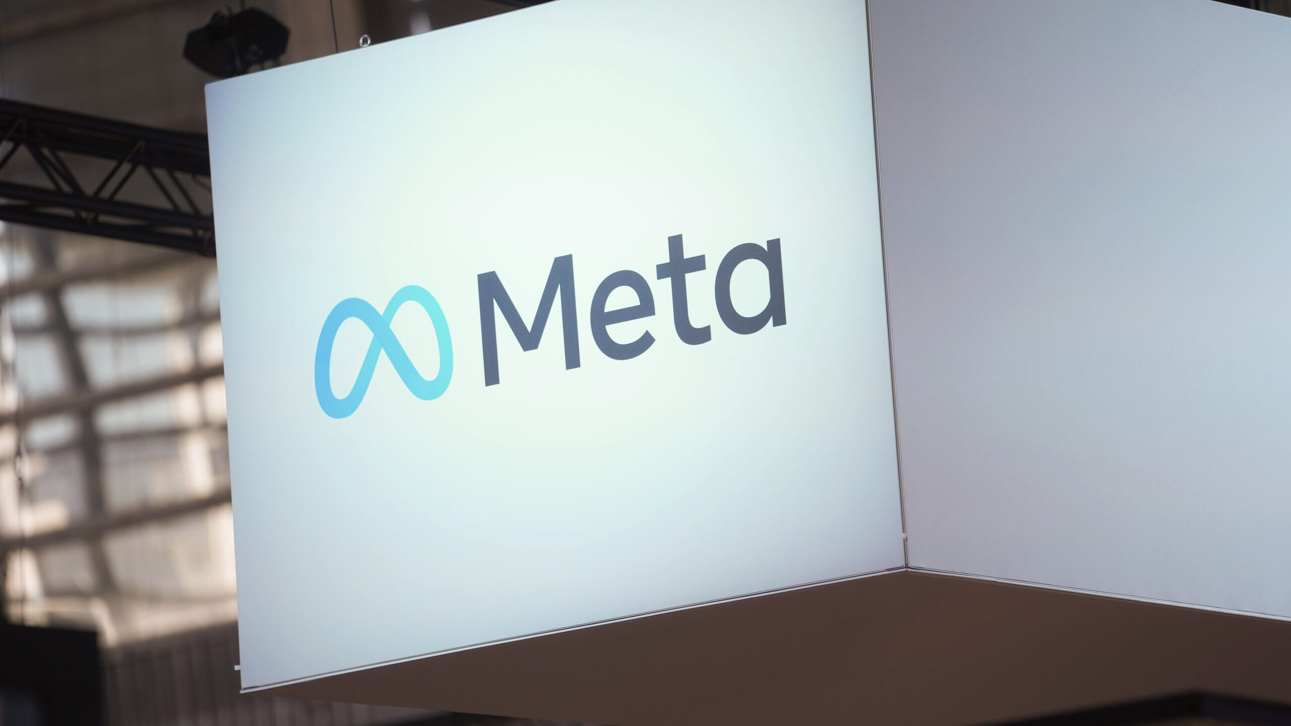 a sign reads "meta"...