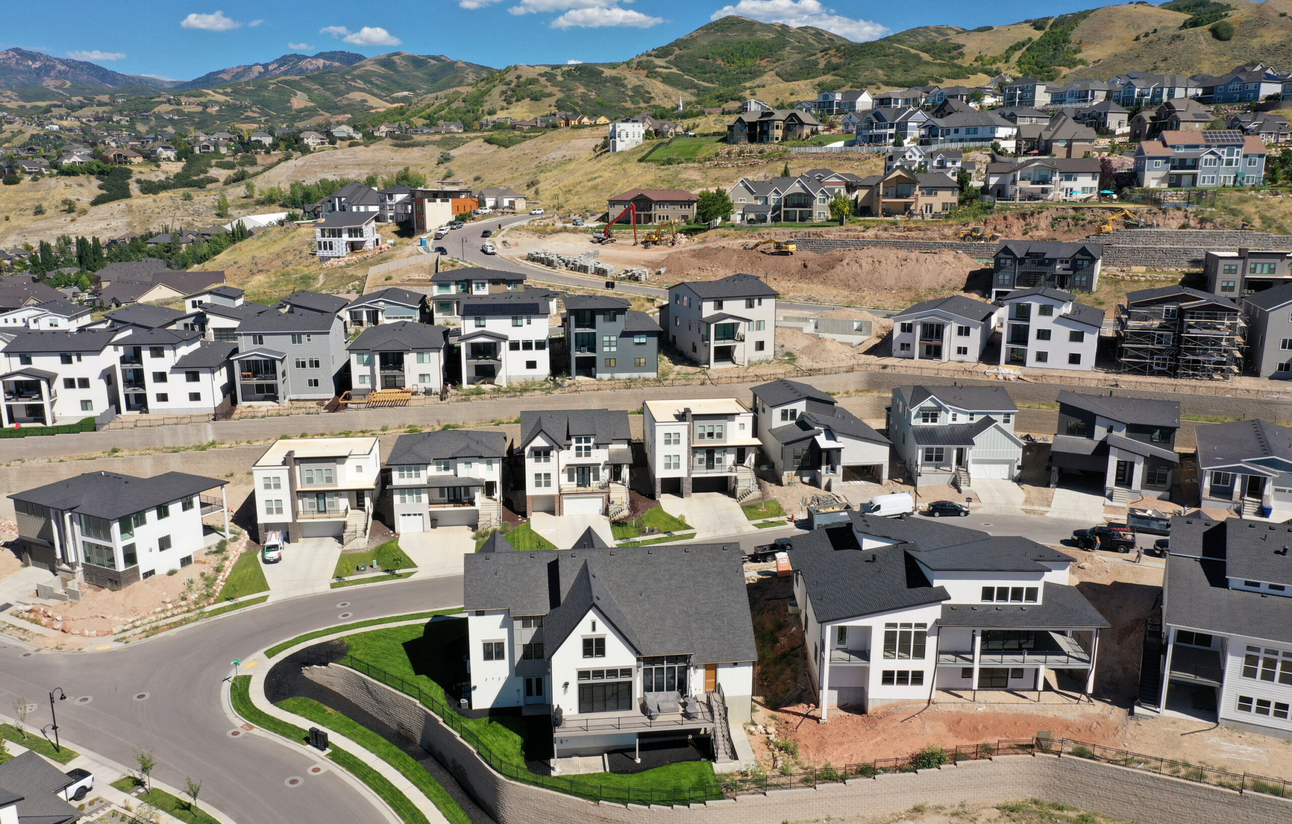 Homes are pictured in North Salt Lake. Utah housing prices are still too high for buyers....