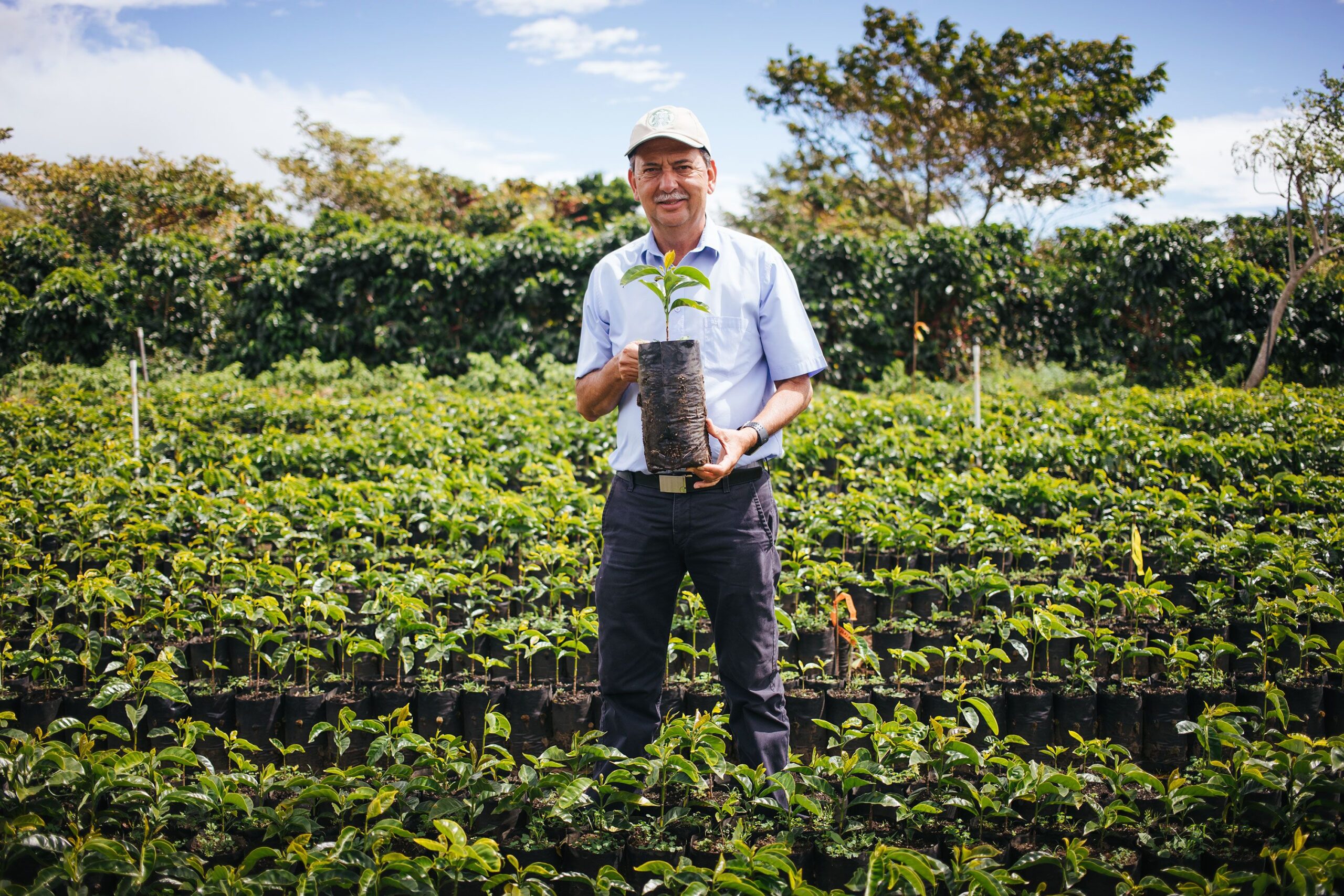 Starbucks director of global agronomy, Carlos Mario Rodriguez at the Hacienda Alsacia coffee farm.
...