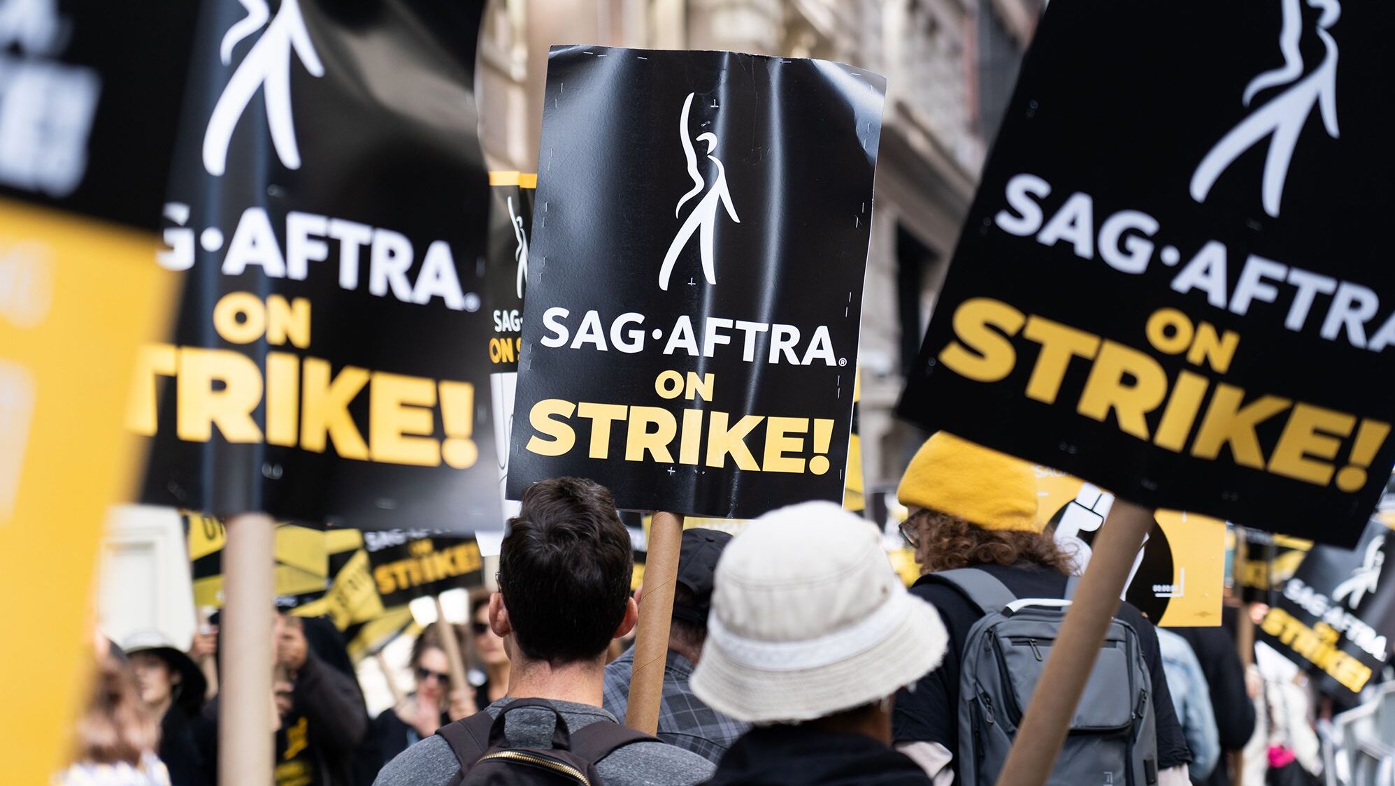 FILE: SAG-AFTRA picketers gathered for their 75th day of striking for better working conditions and...
