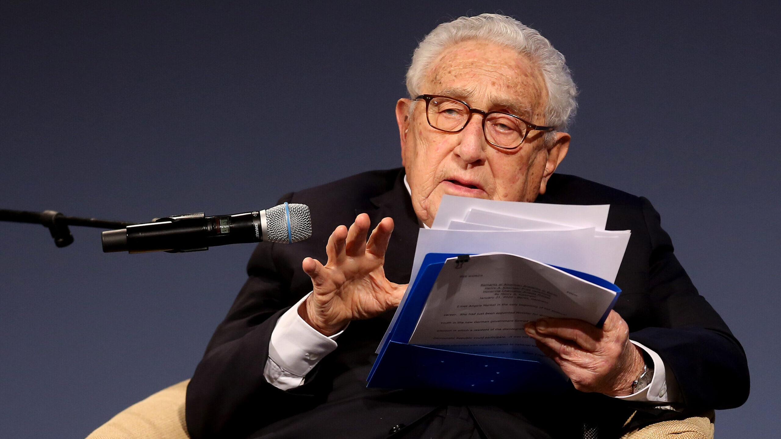 FILE: Former United States Secretary of State and National Security Advisor Henry Kissinger attends...