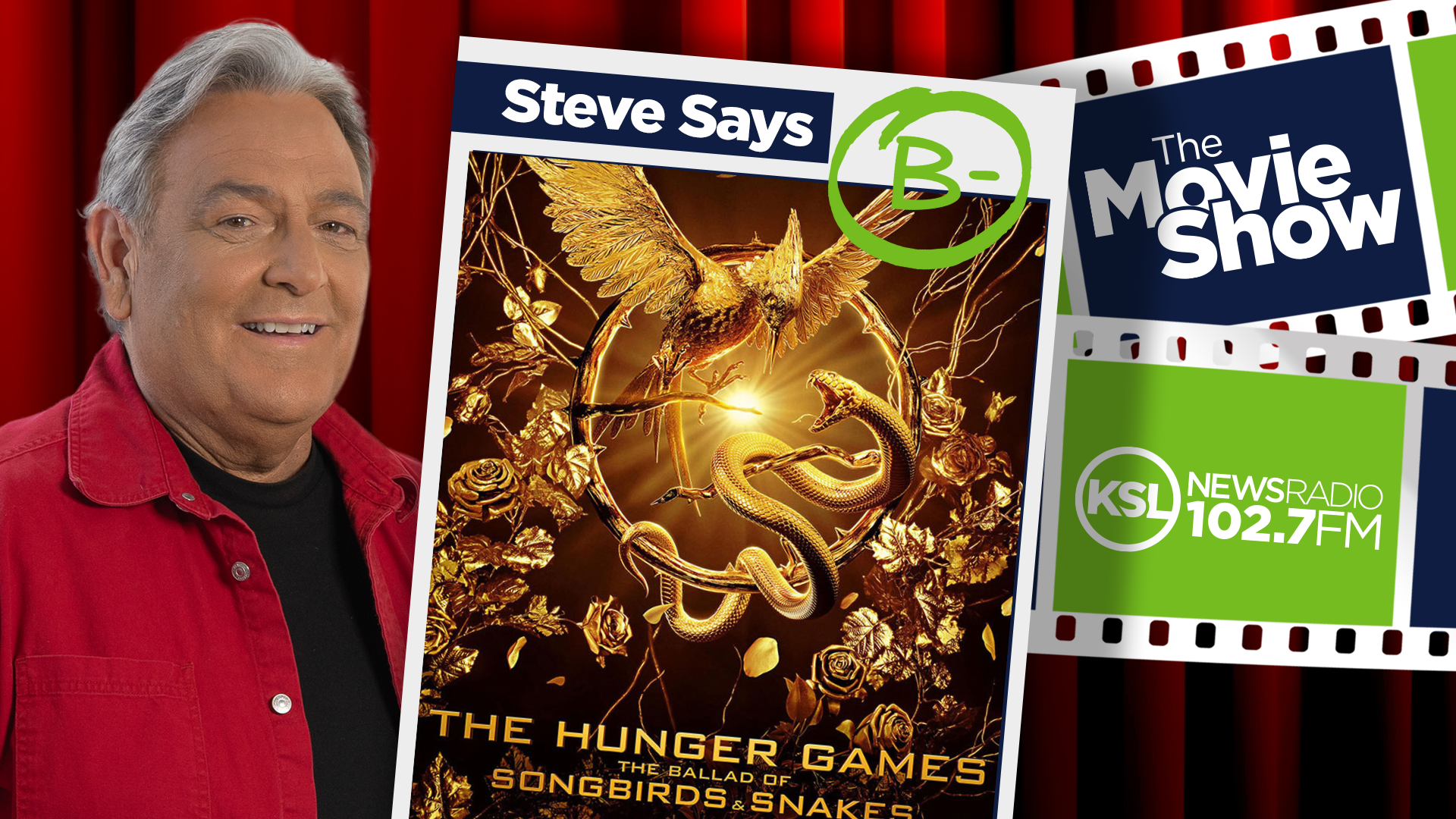 steve salles pictured next to The Hunger Games: The Ballad of Songbirds & Snakes poster, which gets...
