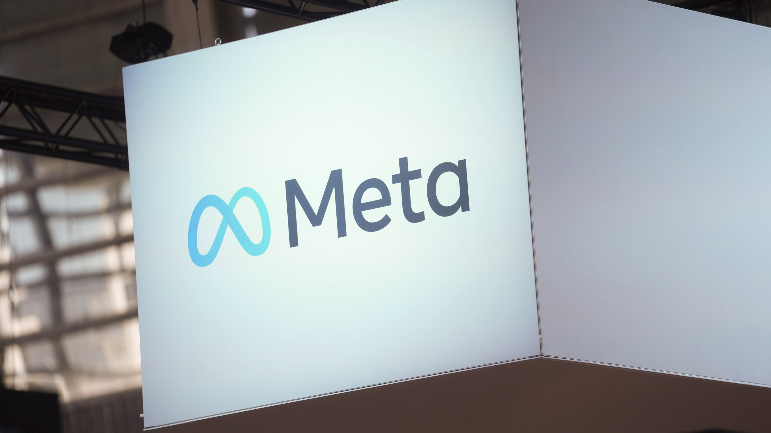 The Meta logo is seen at the Vivatech show in Paris, France....