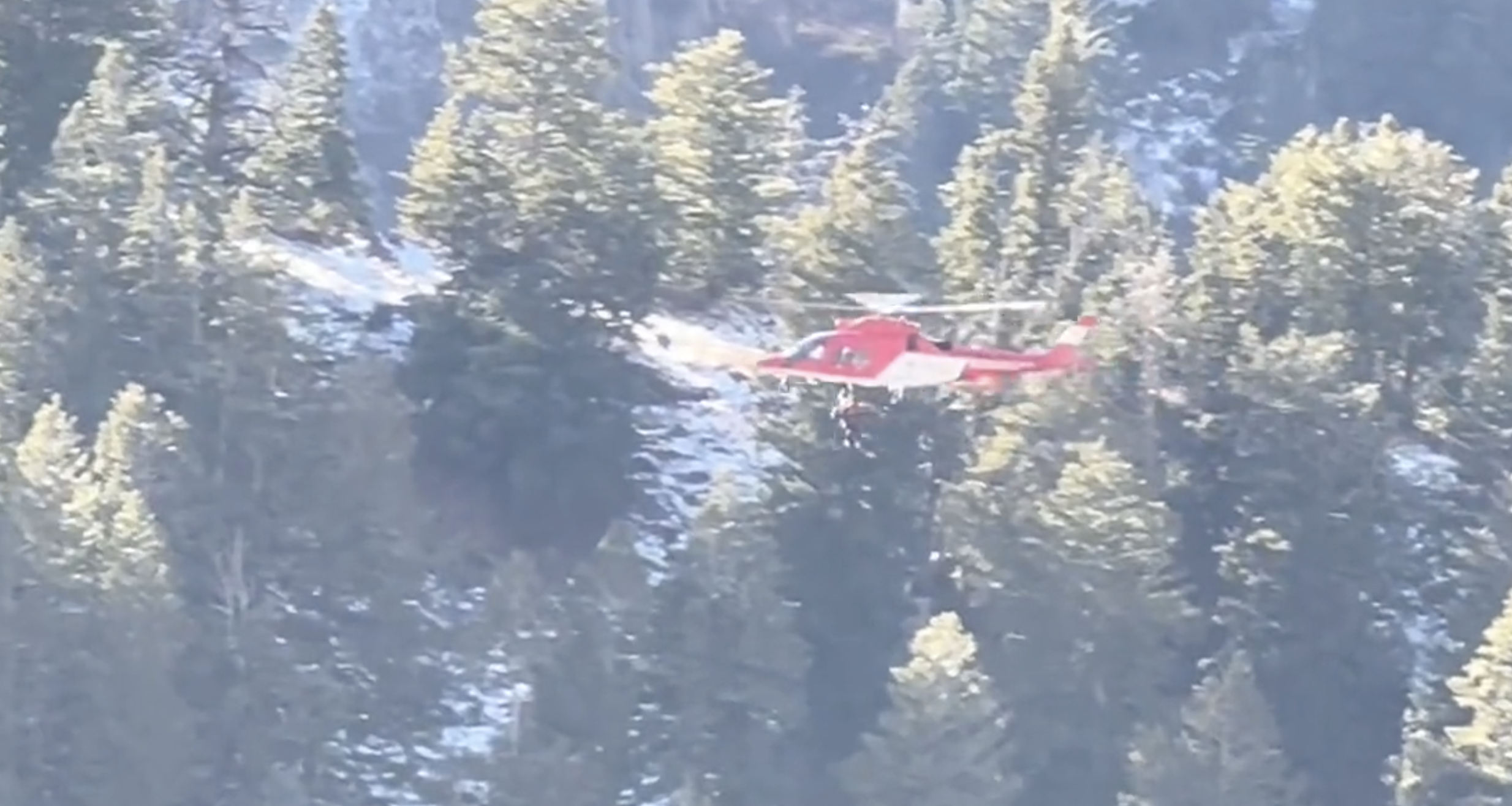 A LifeFlight helicopter removed the lone survivor of a plane crash near Kyhv Peak on Tuesday. (Scre...