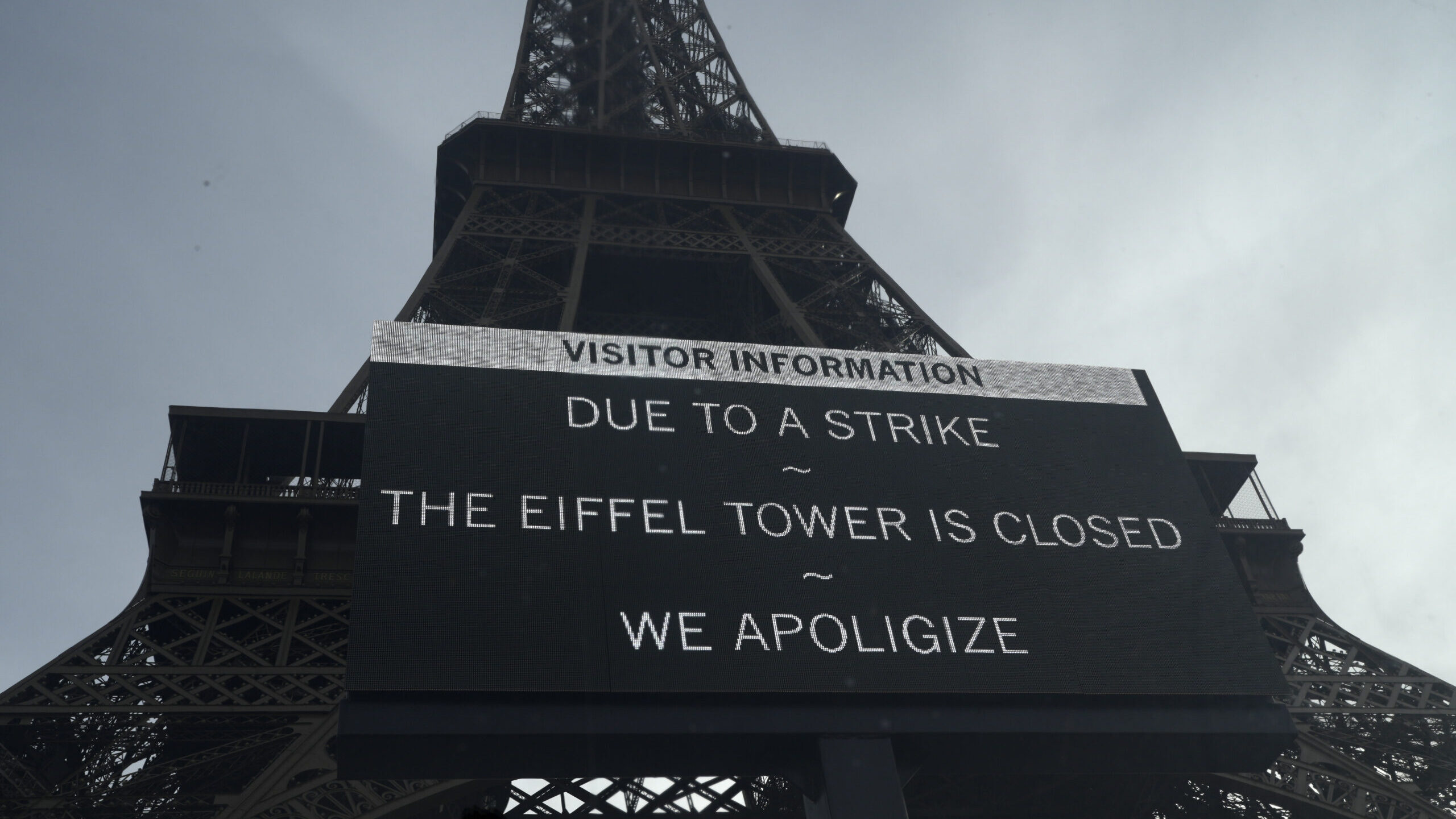 The Eiffel Tower is closed while workers strike on the 100th