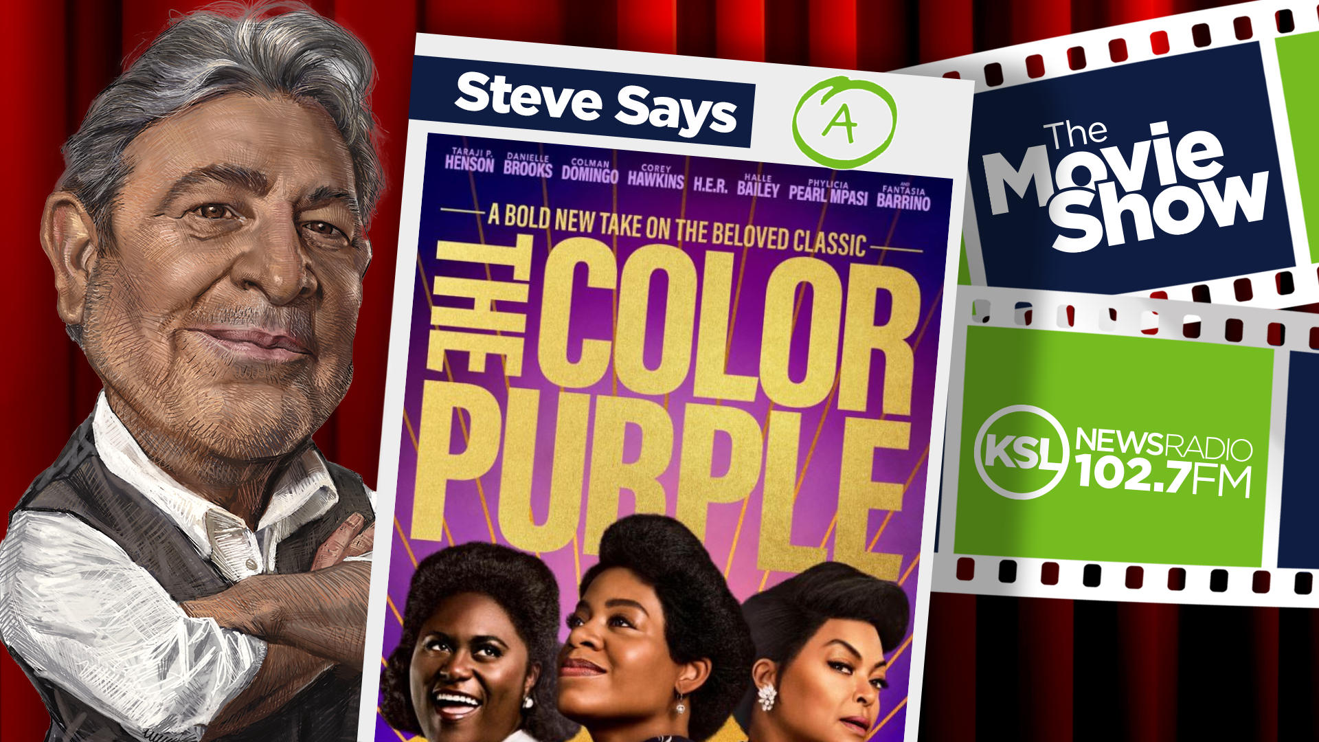 Caricature image of KSL movie reviewer Steve Salles, who write that the new "The Color Purple" is a...