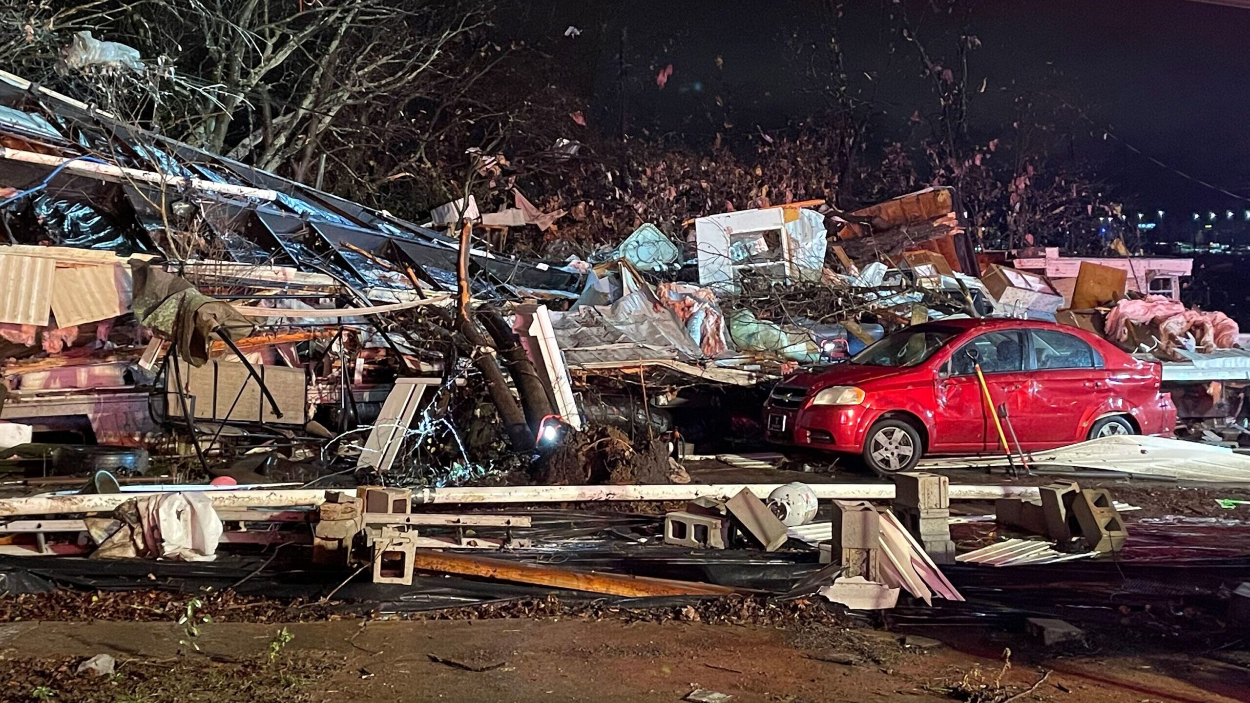 Storm damage on Nesbitt Lane in Madison, Tennessee, on December 9. (Nashville Office of Emergency M...