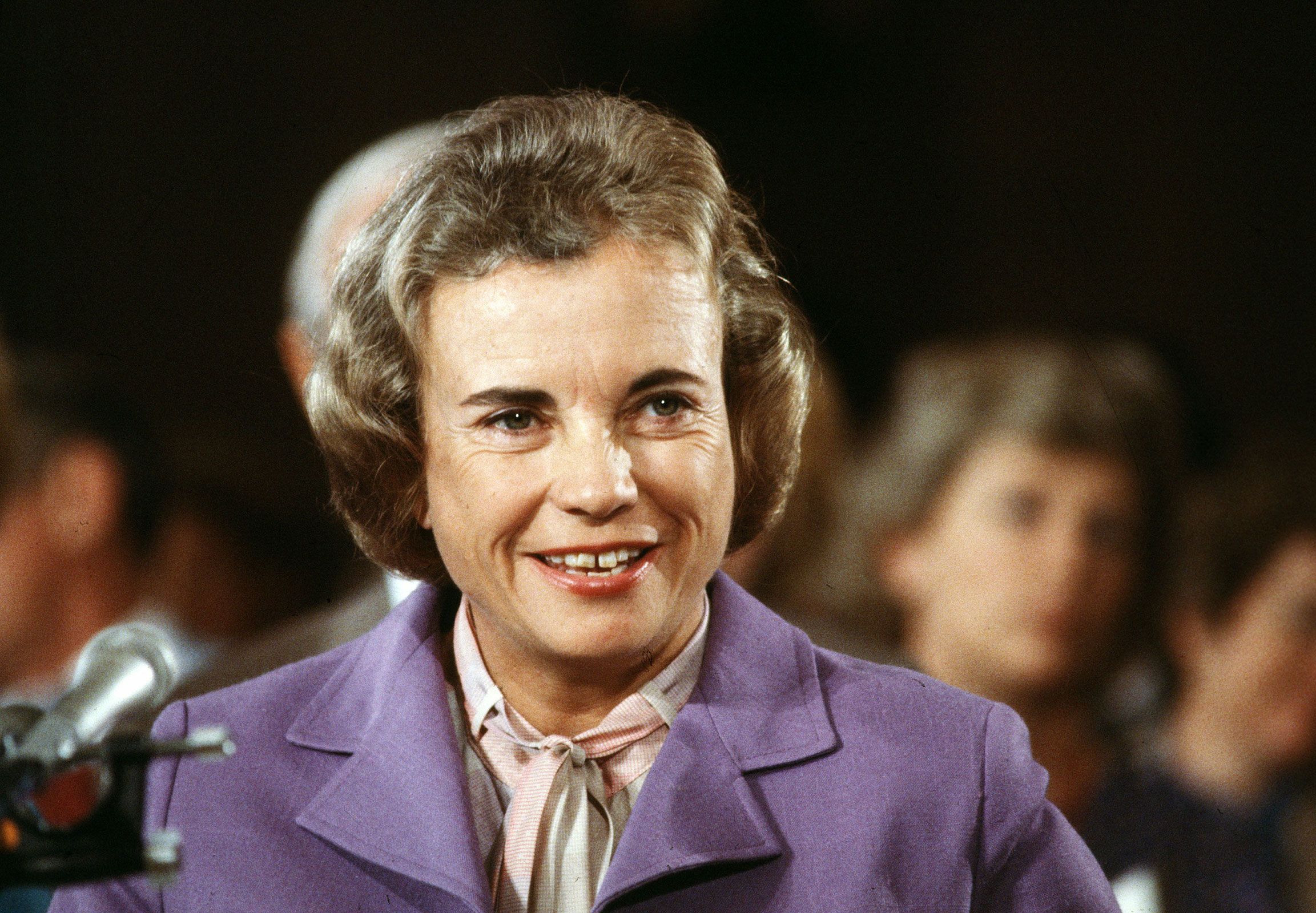 Supreme Court nominee Sandra Day O'Connor smiles during her confirmation hearing before the Senate ...