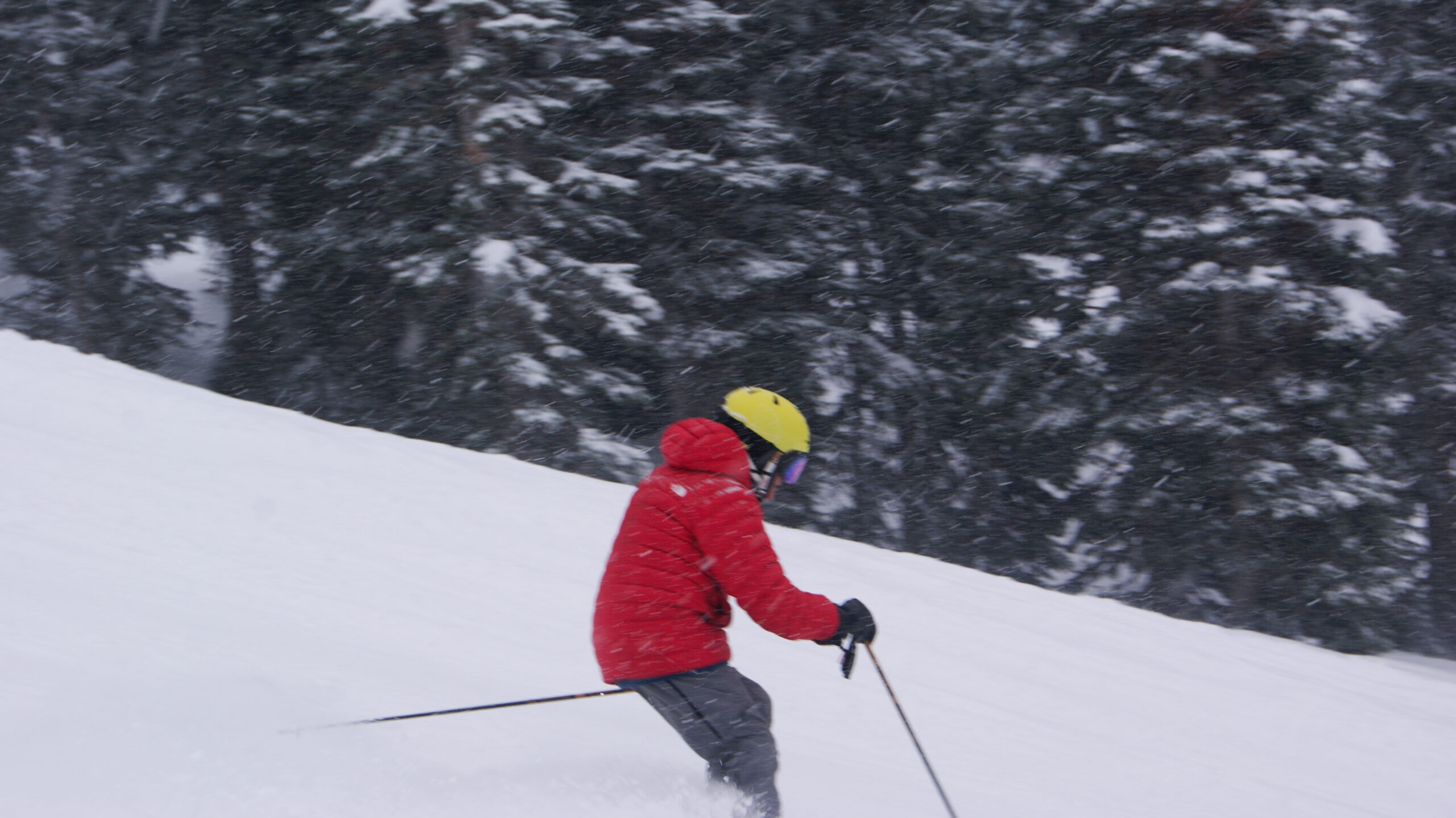 98-year-old Junior Bounous skis at Snowbird Ski Resort on December 7, 2023....