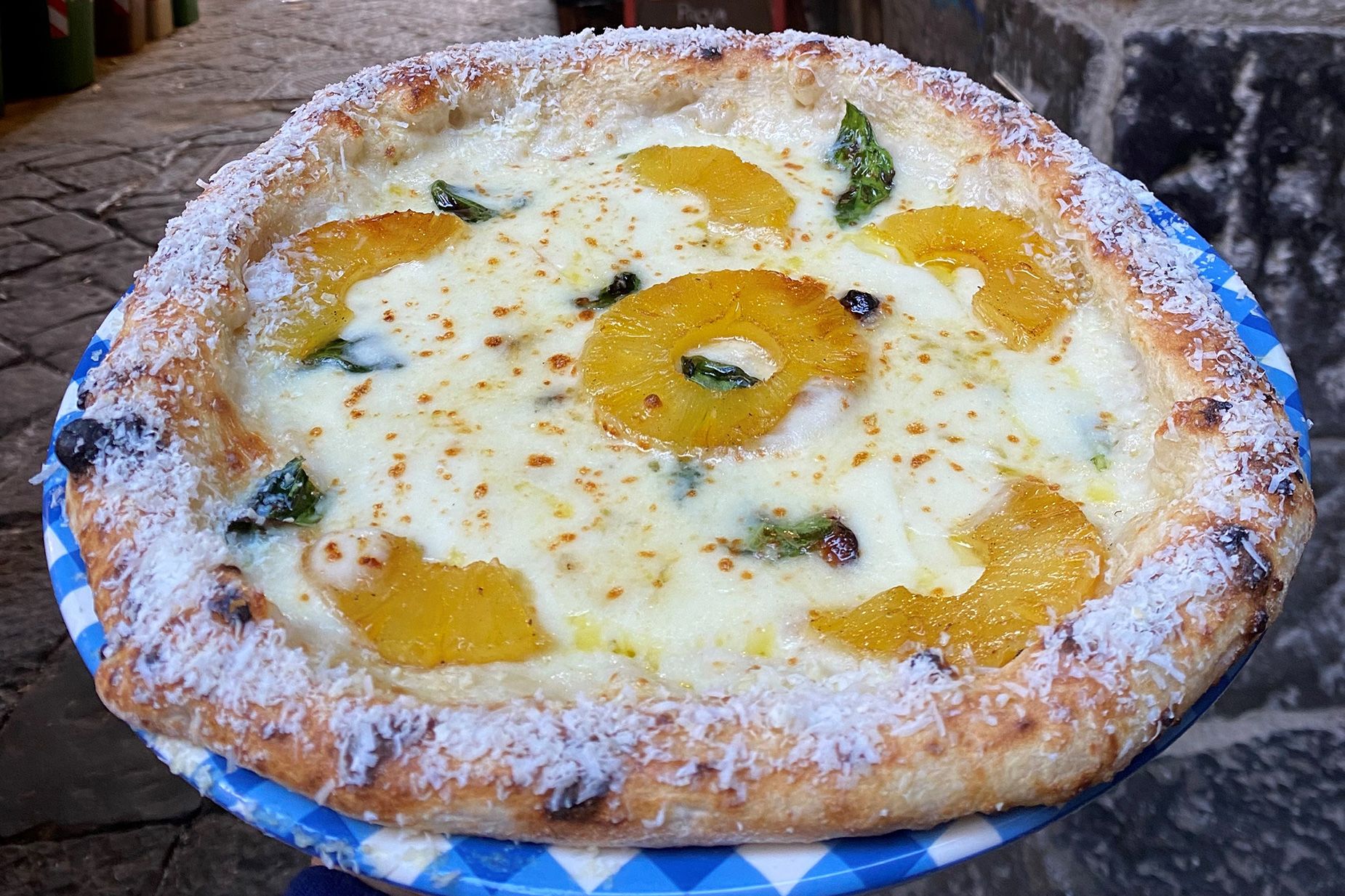 Pineapple pizza in Italy....