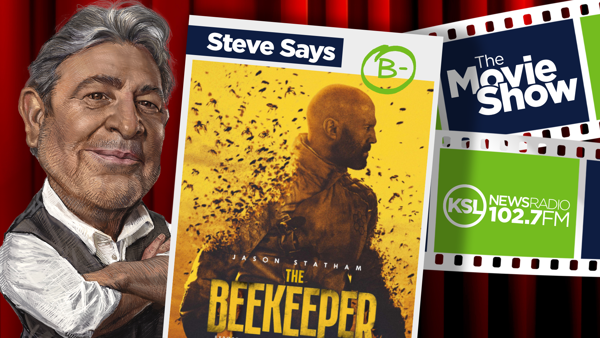 ksl movie show review, the beekeeper poster...