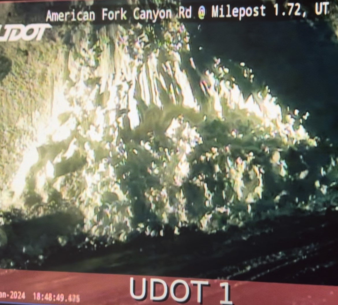 There's debris on S.R. 144 after an avalanche slide across the road in American Fork Canyon. (Photo screenshot from UDOT)