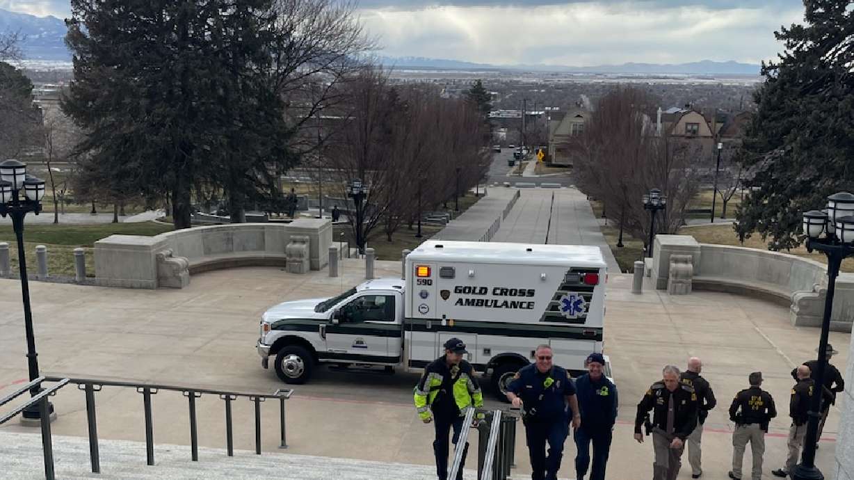 Rep. Dan Johnson, R-Logan, was transported in an ambulance after an apparent medical issue in the H...