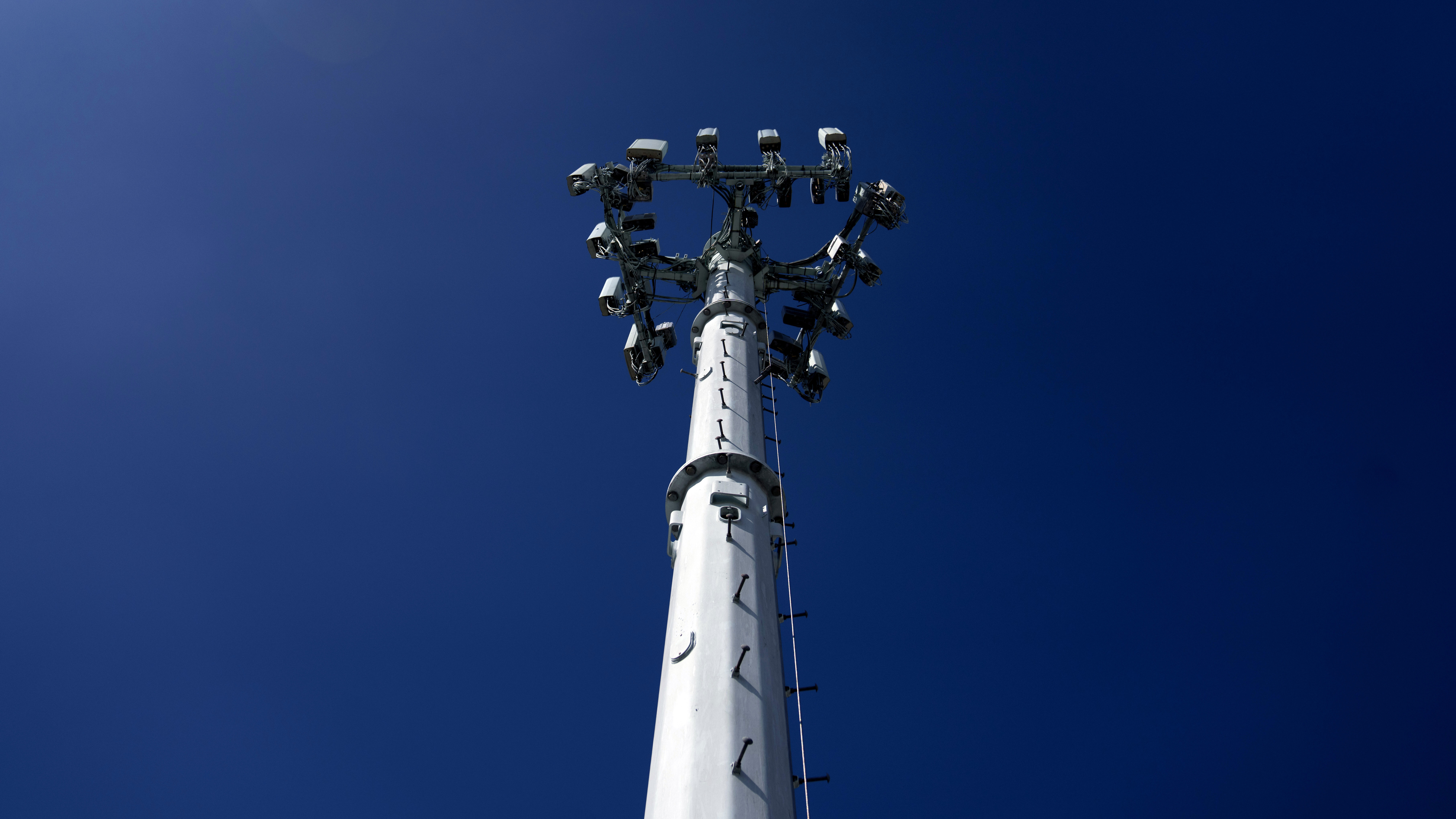 A cellular tower is seen on February 22, 2024 in Los Angeles, California. Customers across the coun...
