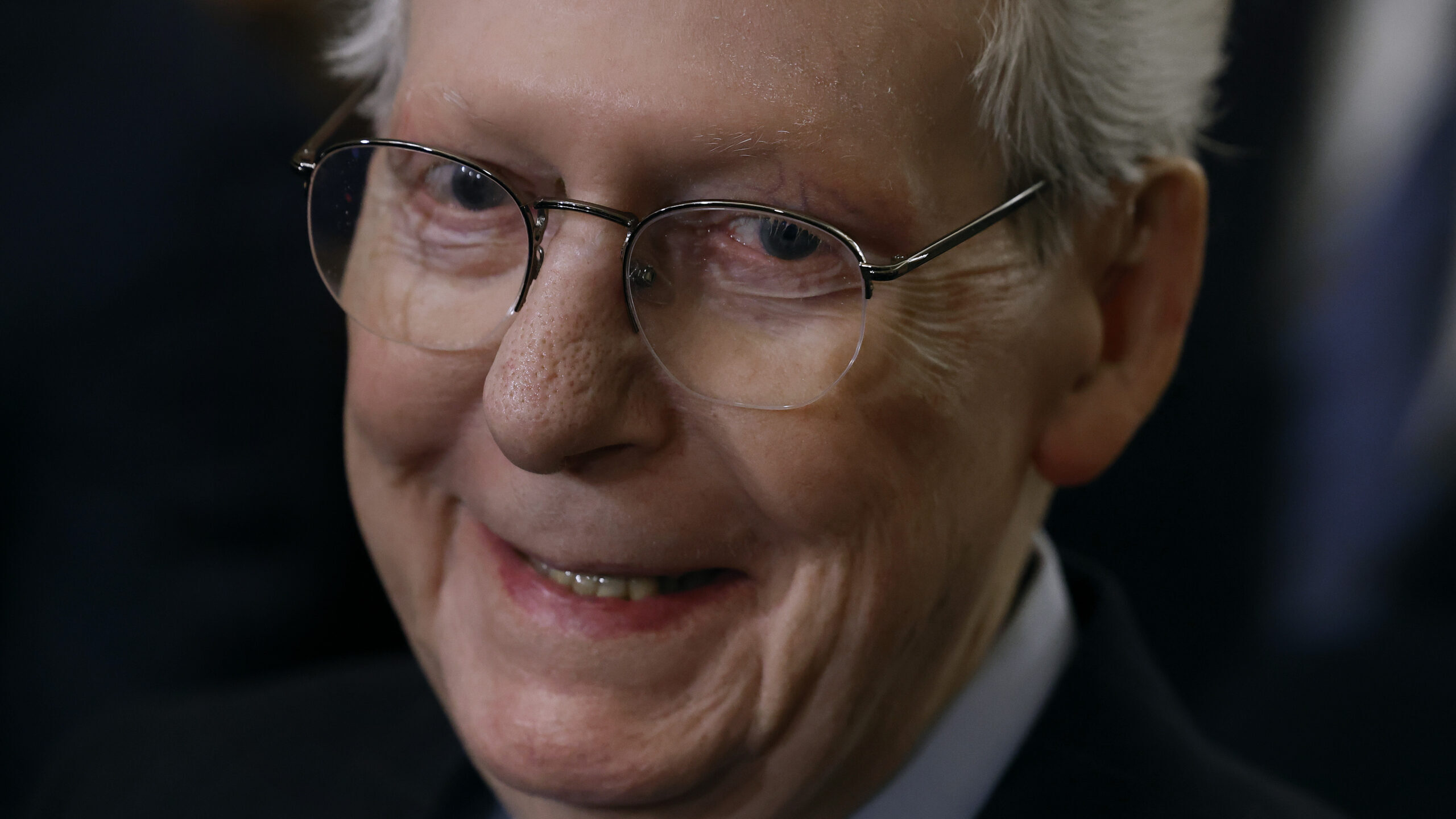 Senate Minority Leader Mitch McConnell (R-KY) talks to reporters following the weekly Senate Republ...