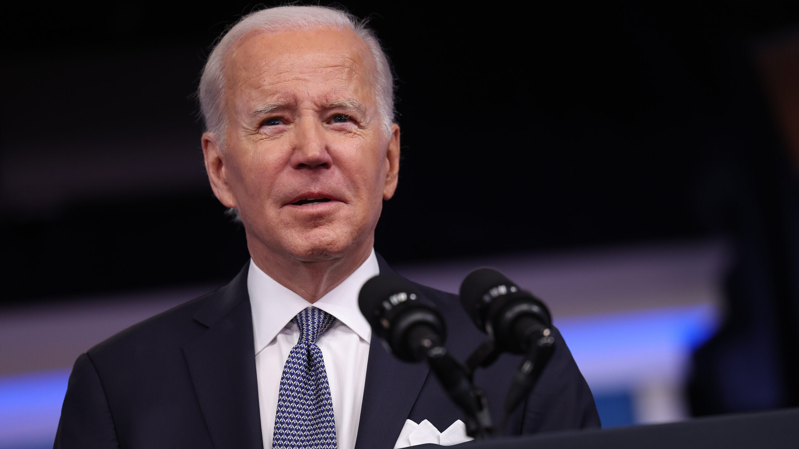 FILE: President Joe Biden takes questions from reporters on classified documents as he delivers rem...