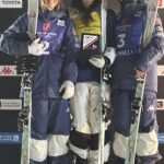 2024 World Cup, Women's Dual Mogul Podium. First place Jakara Anthony(AUS), Jaelin Kauf (USA) in second place, and in third place Olivia Giaccio (USA), Deer Valley, UT. (photo by Joe Davis, KSL 
